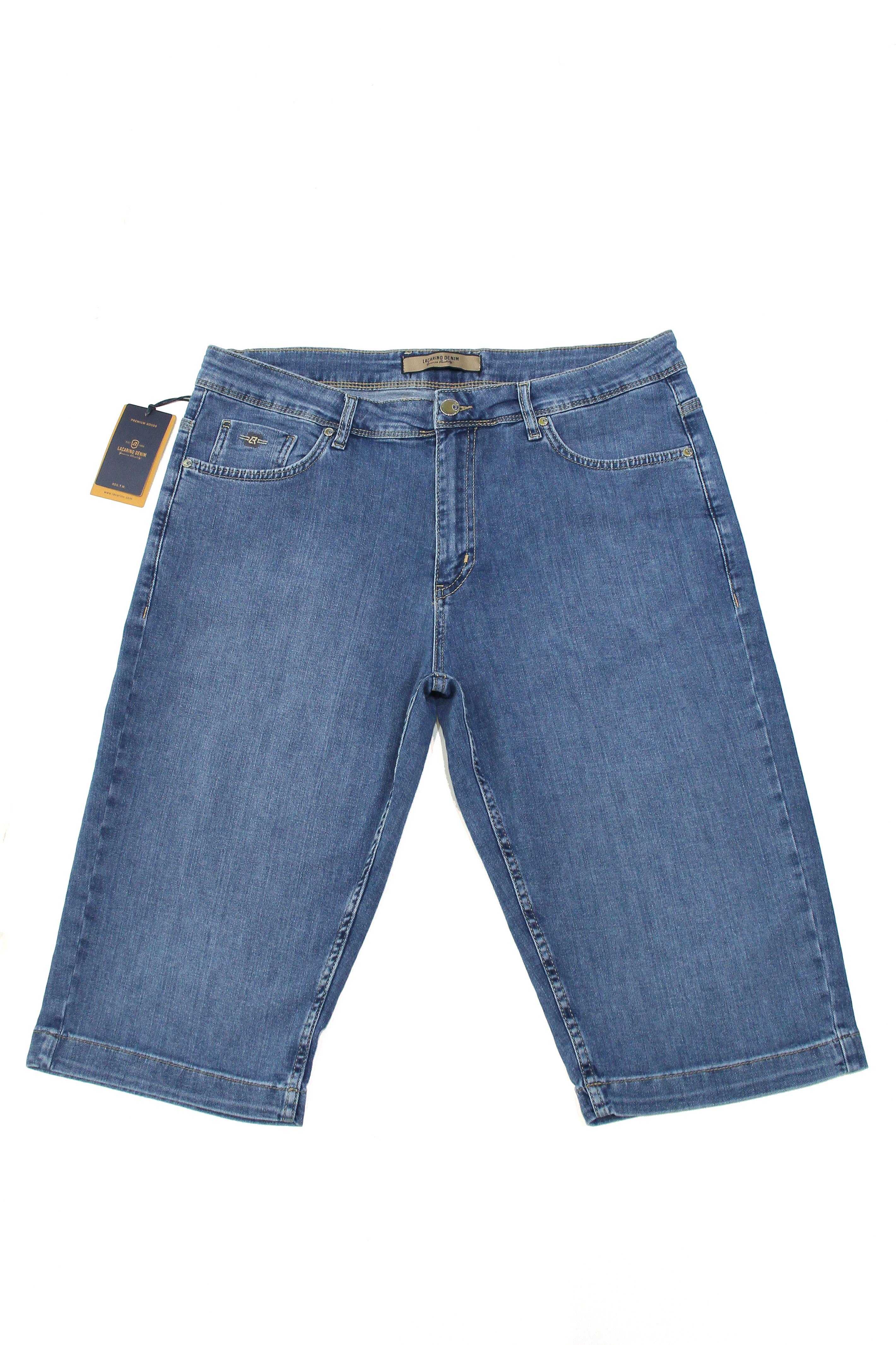 LACARINOErkek Yüksek Bel Blue Capri Jean