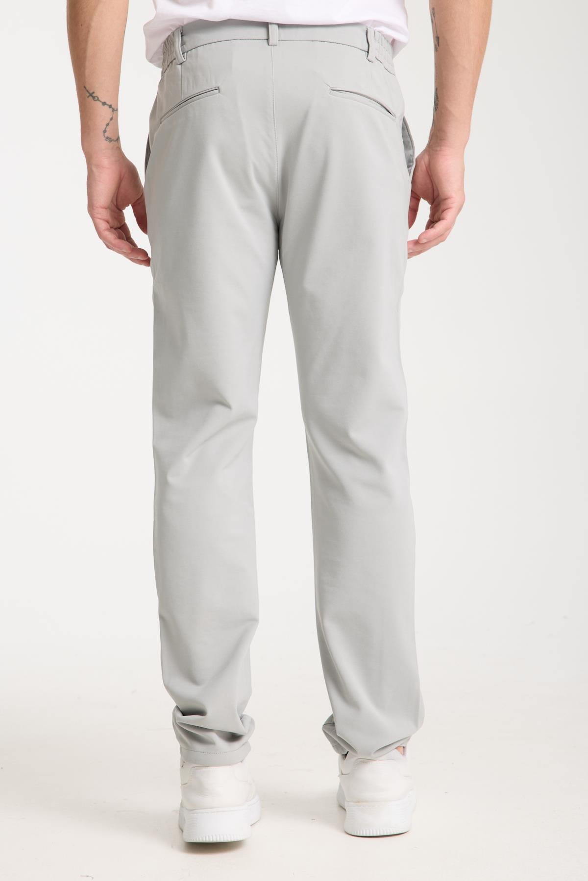 LACARINOErkek Yüksek Bel Dar Kesim Gri Jogger Pantolon