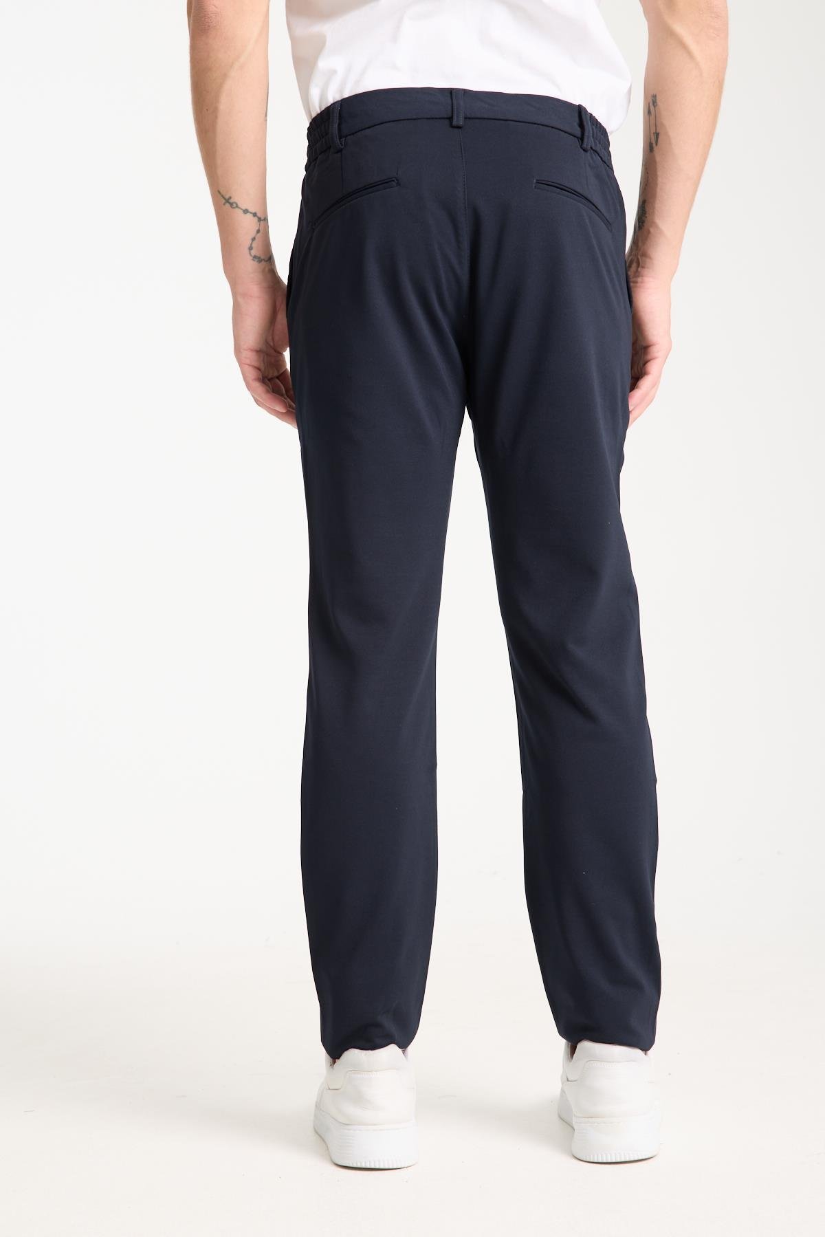 LACARINOErkek Yüksek Bel Dar Kesim Lacivert Jogger Pantolon