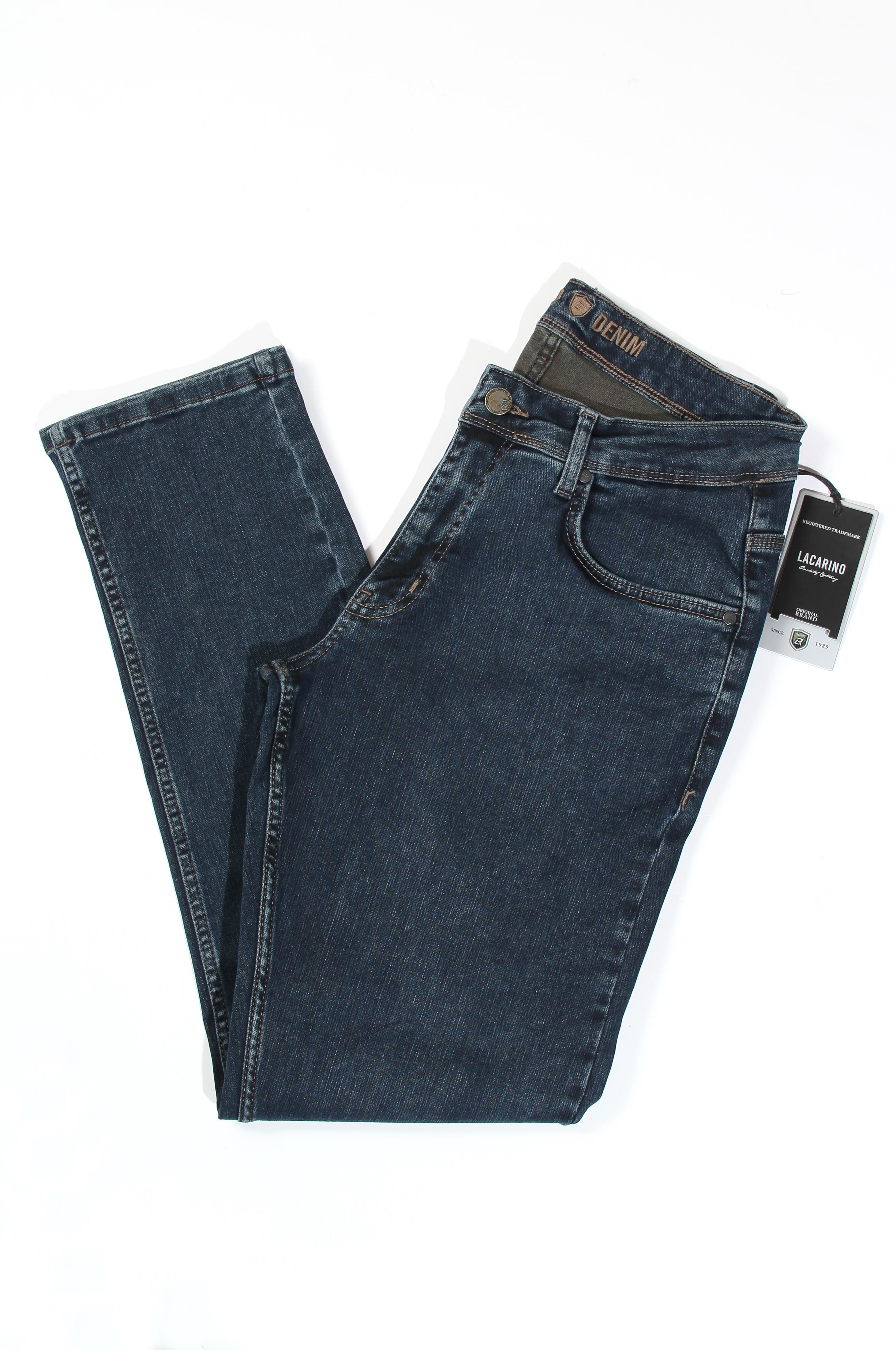 LACARINOErkek Yüksek Bel Yarım Boru Paça Od Haki Jean Pantolon