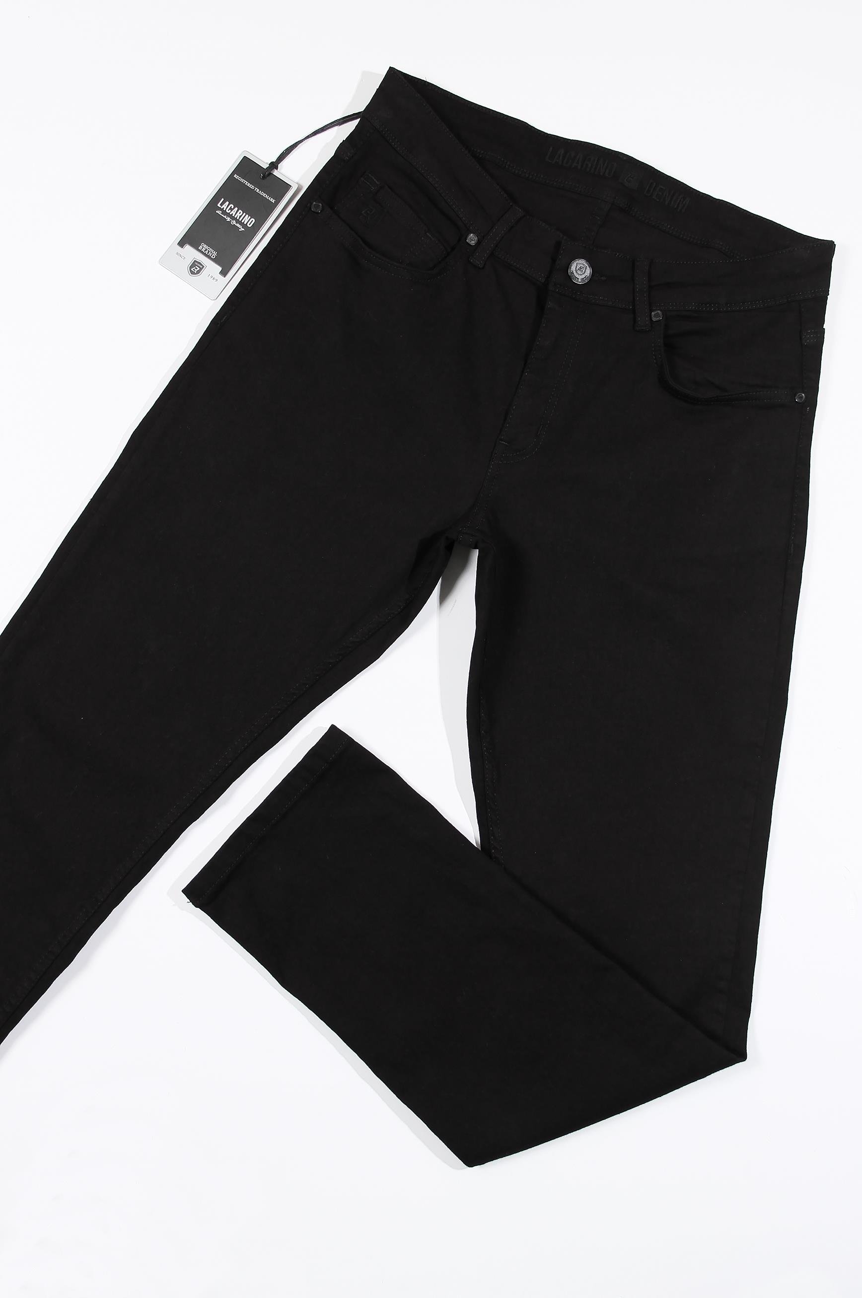 LACARINOErkek Yüksek Bel Dar Paça Black Jean Pantolon