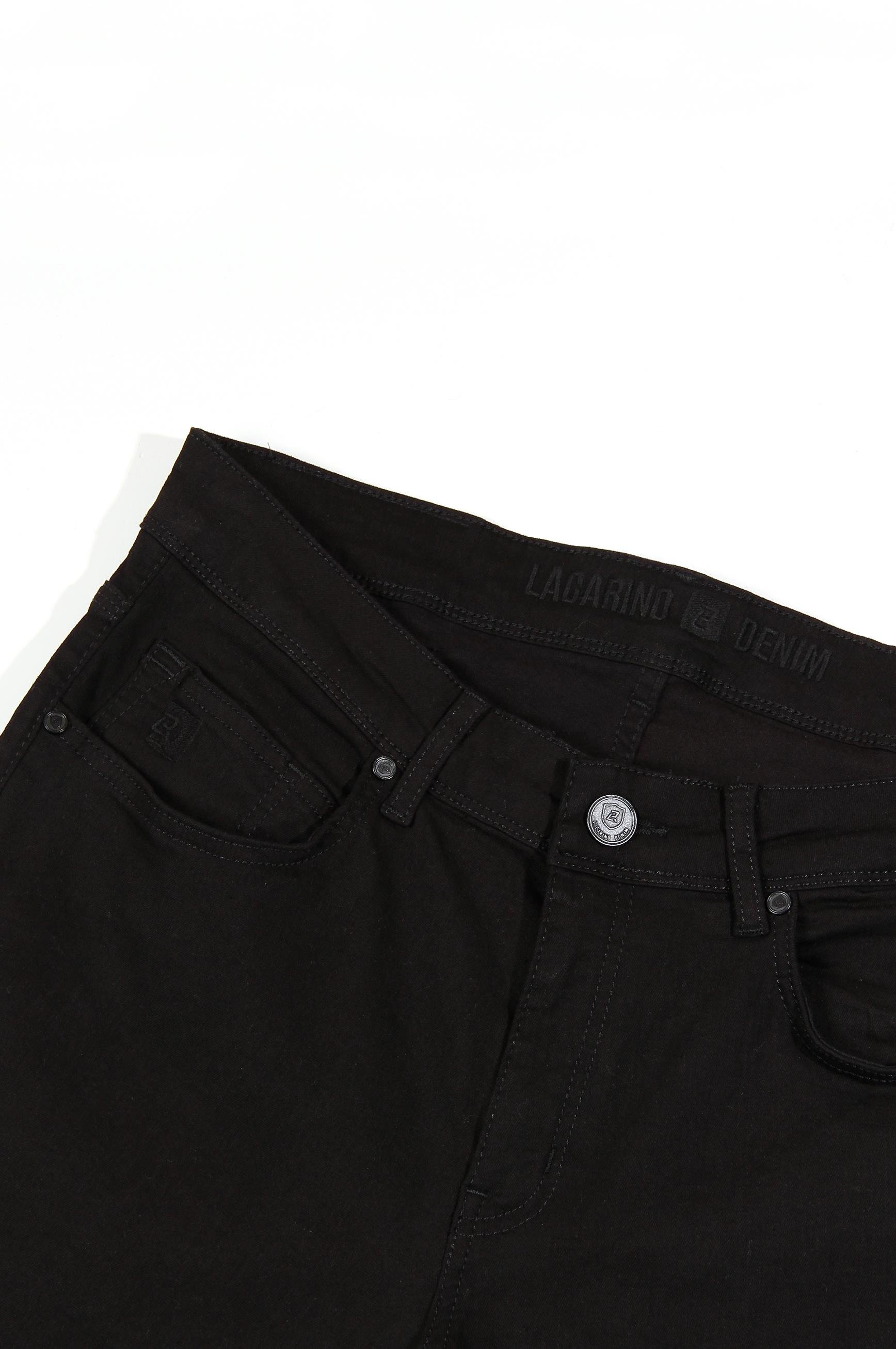 LACARINOErkek Yüksek Bel Dar Paça Black Jean Pantolon