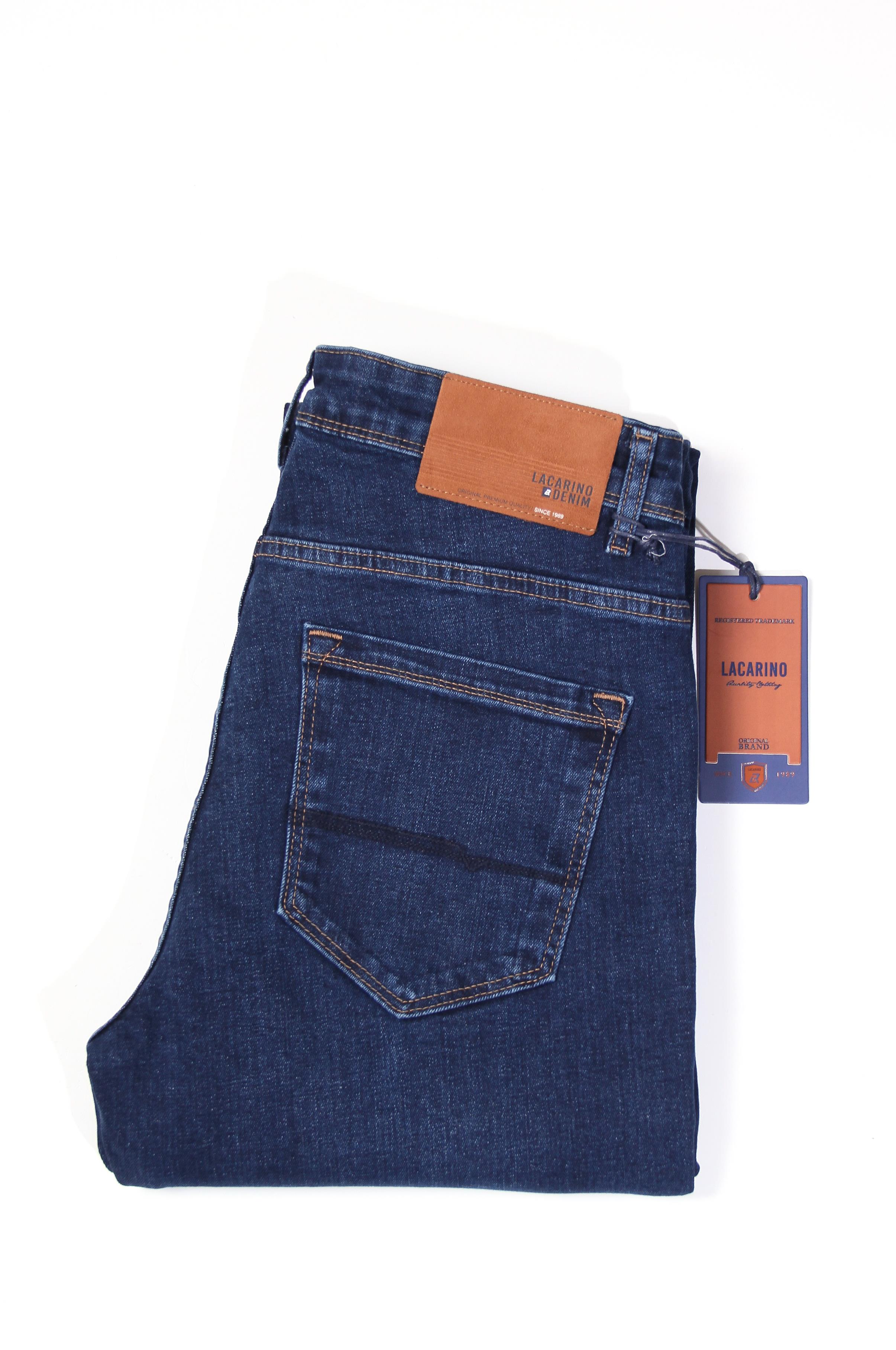 LACARINOYüksek Bel Boru Paça Dark Blue Erkek Jean Pantolon