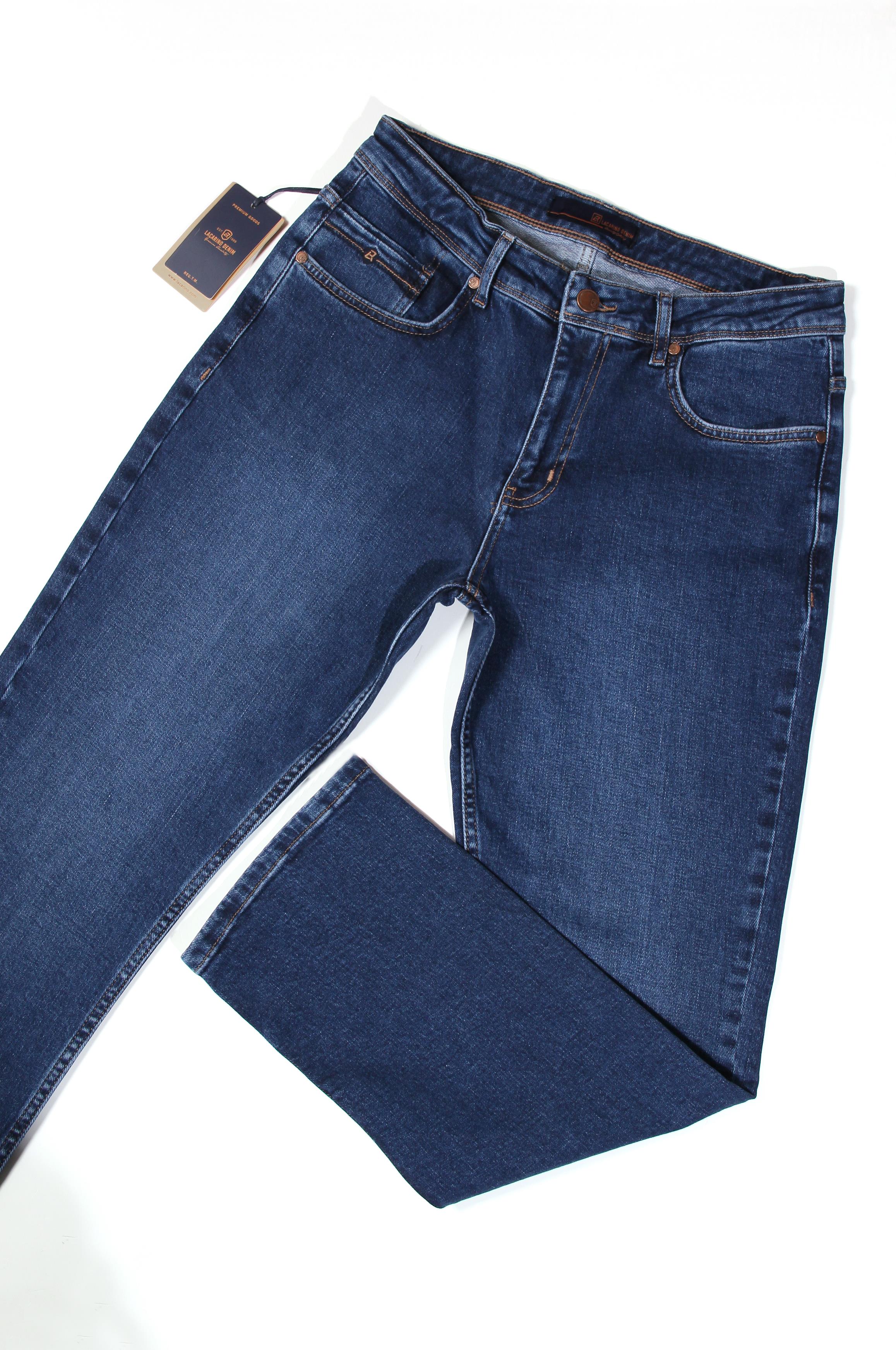 LACARINOYüksek Bel Boru Paça Charp Blue Jean Pantolon