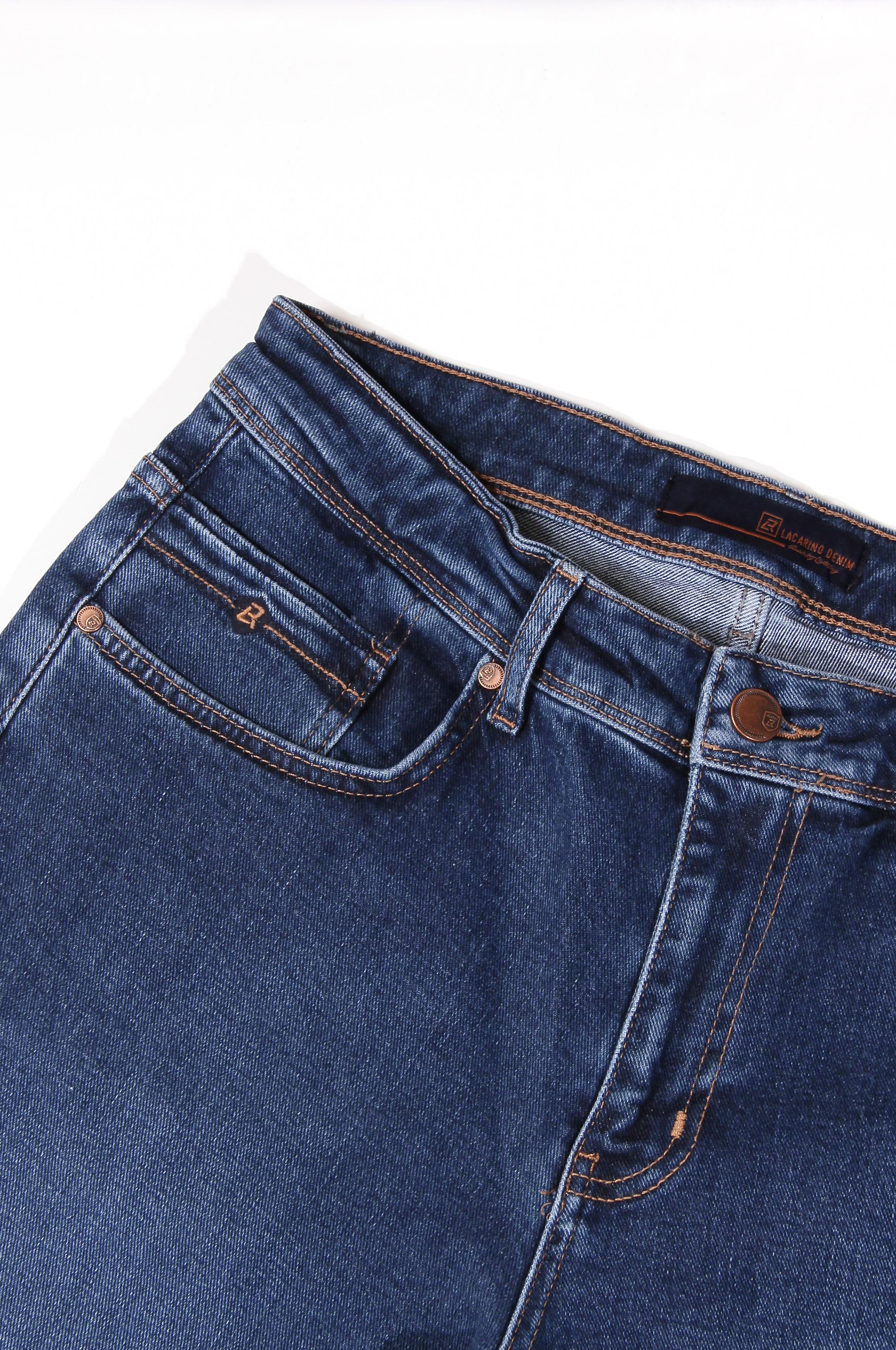 LACARINOYüksek Bel Boru Paça Charp Blue Jean Pantolon