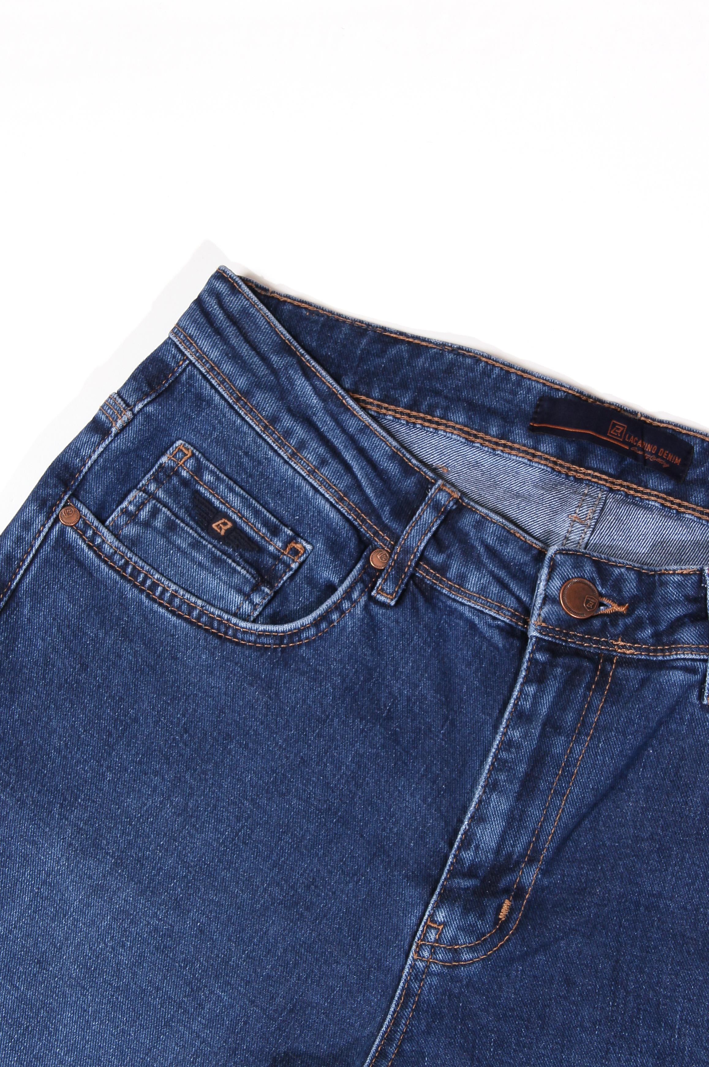 LACARINOYüksek Bel Boru Paça Charp Blue  Jean Pantolon