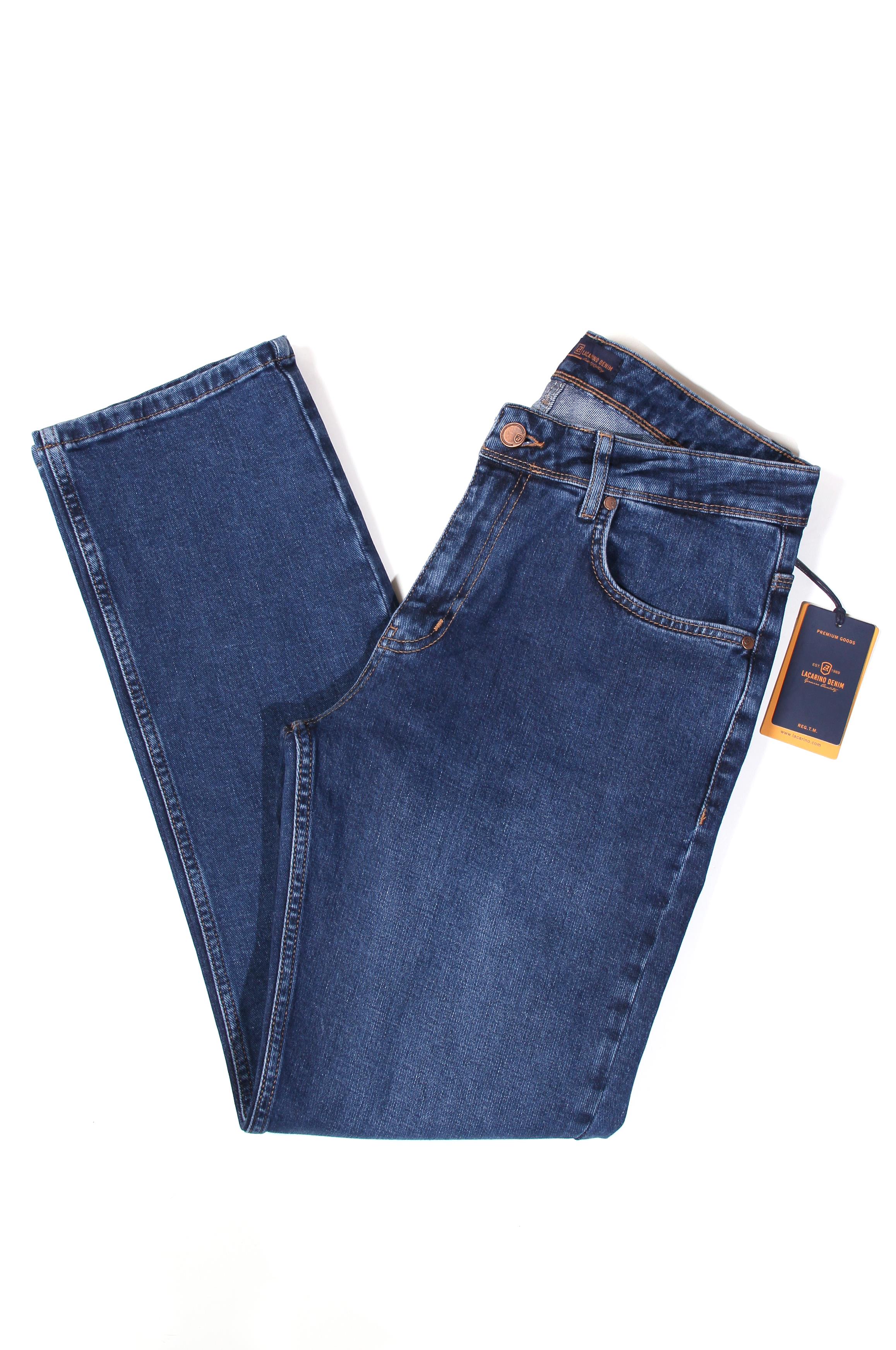 LACARINOYüksek Bel Boru Paça Charp Blue  Jean Pantolon