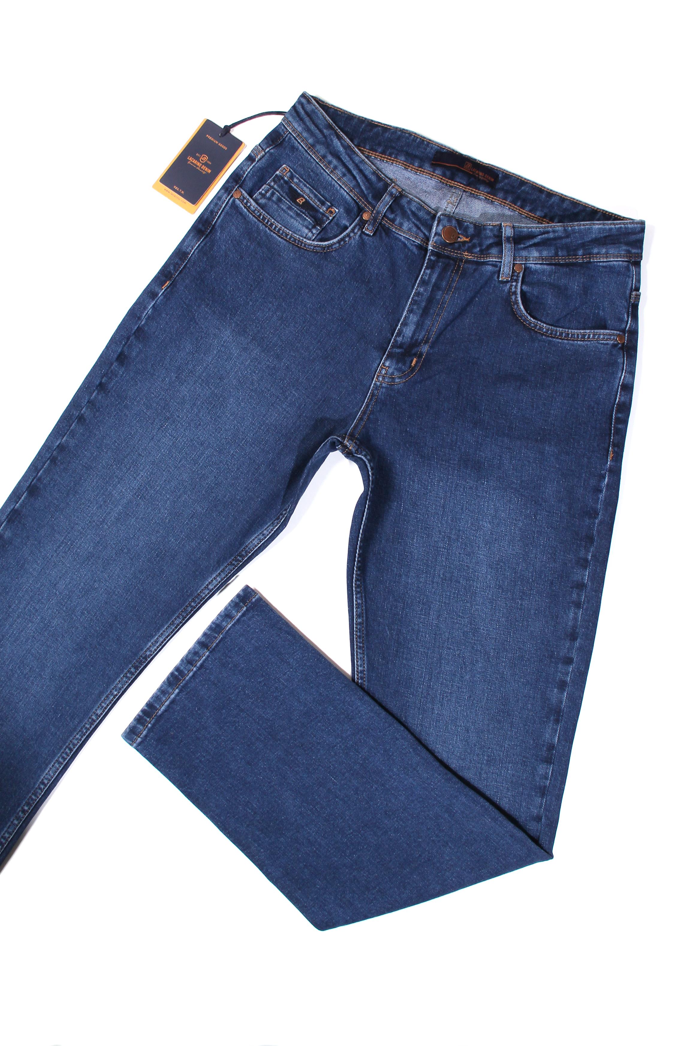 LACARINOYüksek Bel Boru Paça Charp Blue  Jean Pantolon