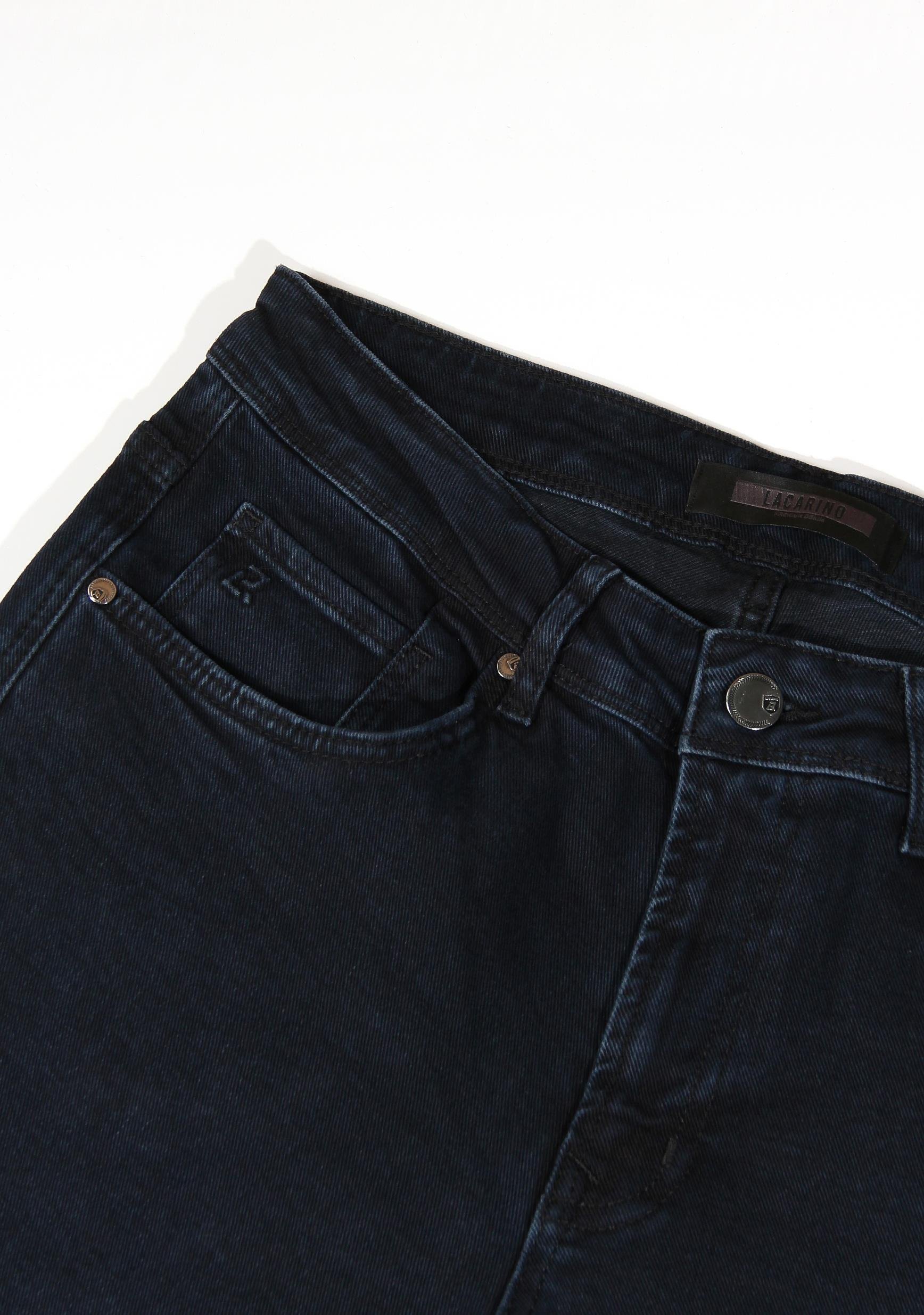 LACARINOErkek Yüksek Bel Boru Paça Blue Black Jean Pantolon