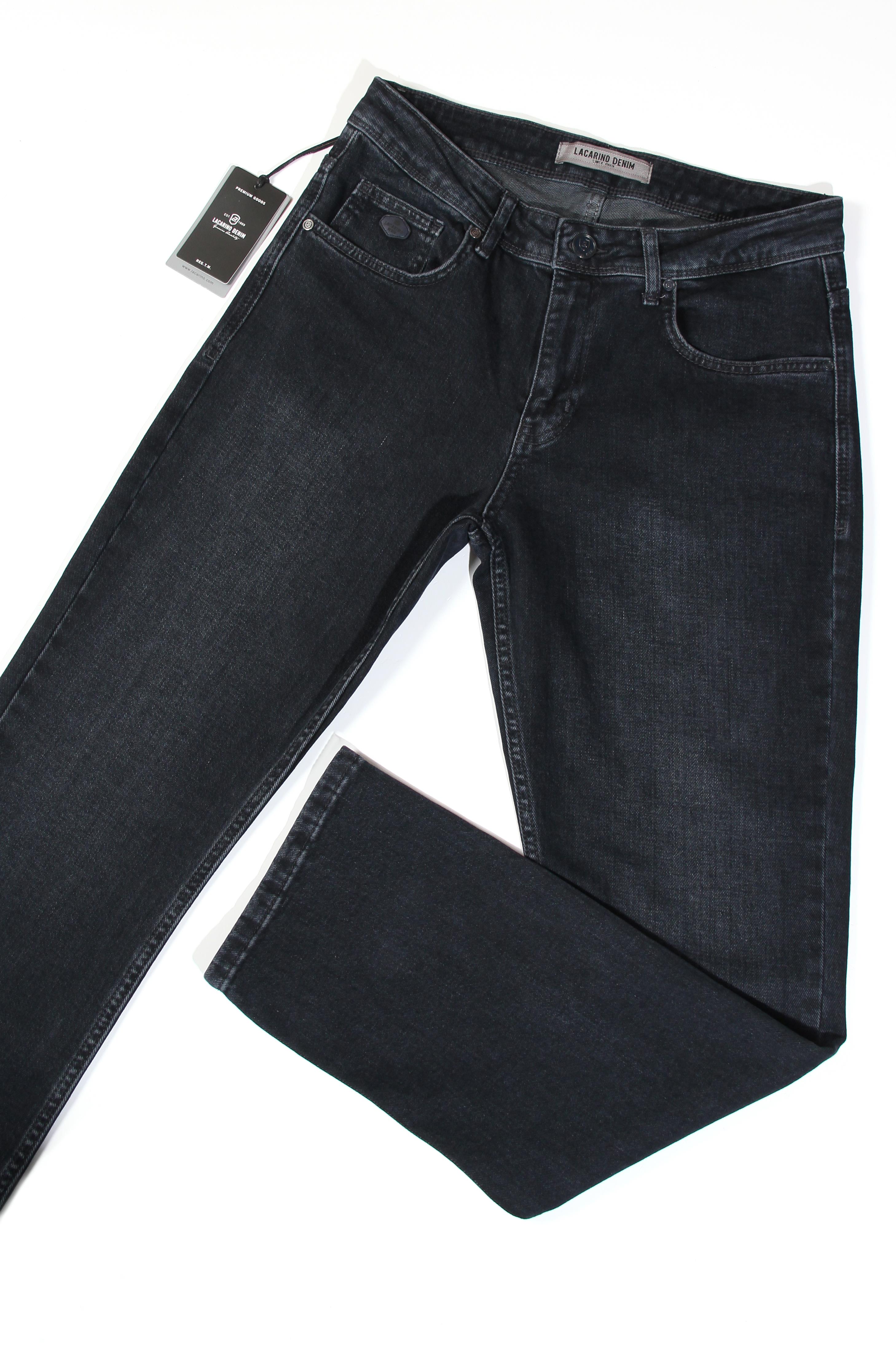 LACARINOYüksek Bel Yarım Boru Paça Ebony Black Jean Pantolon