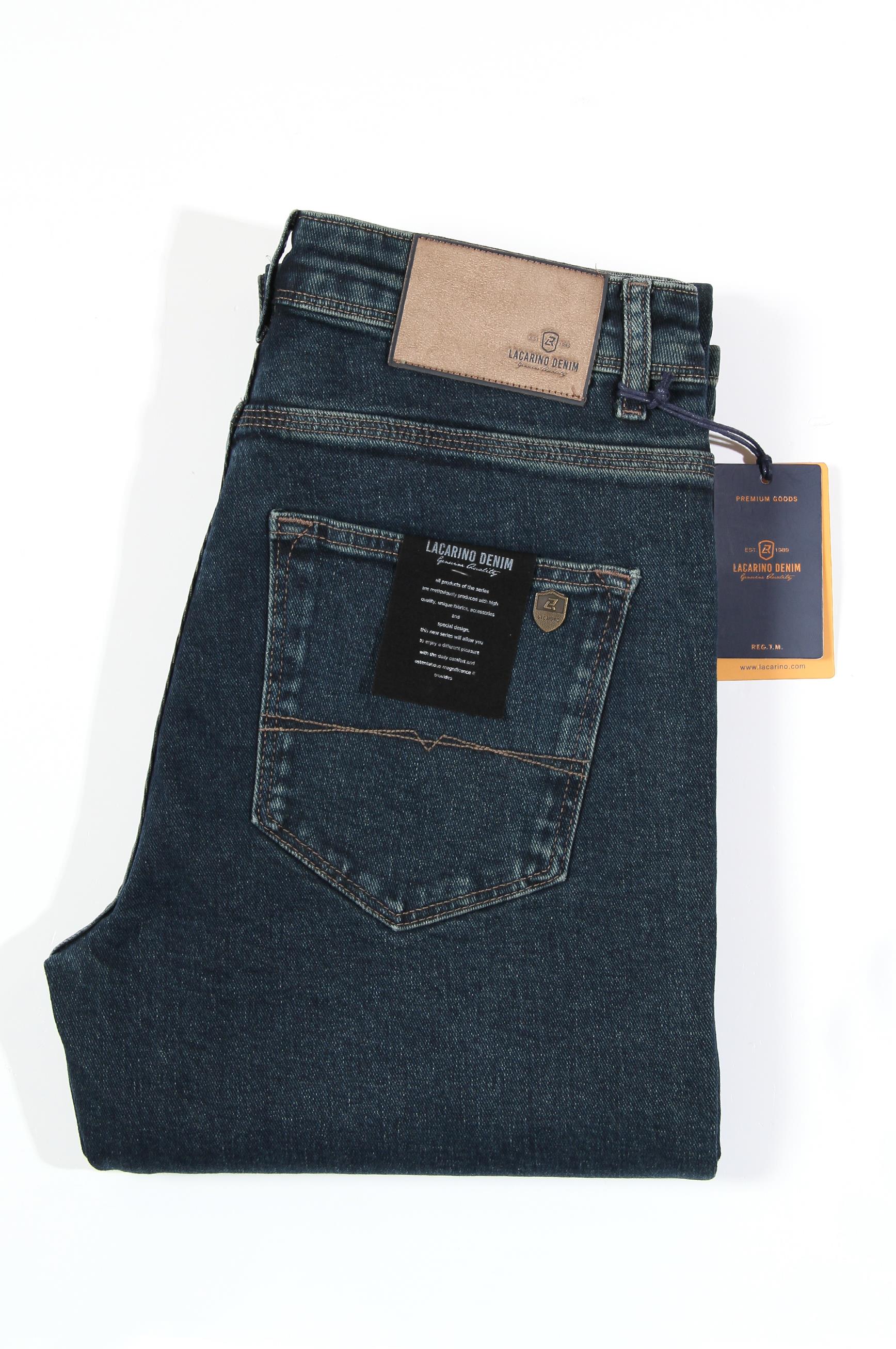 LACARINOErkek Yüksek Bel Yarım Boru Paça Od Haki Jean Pantolon