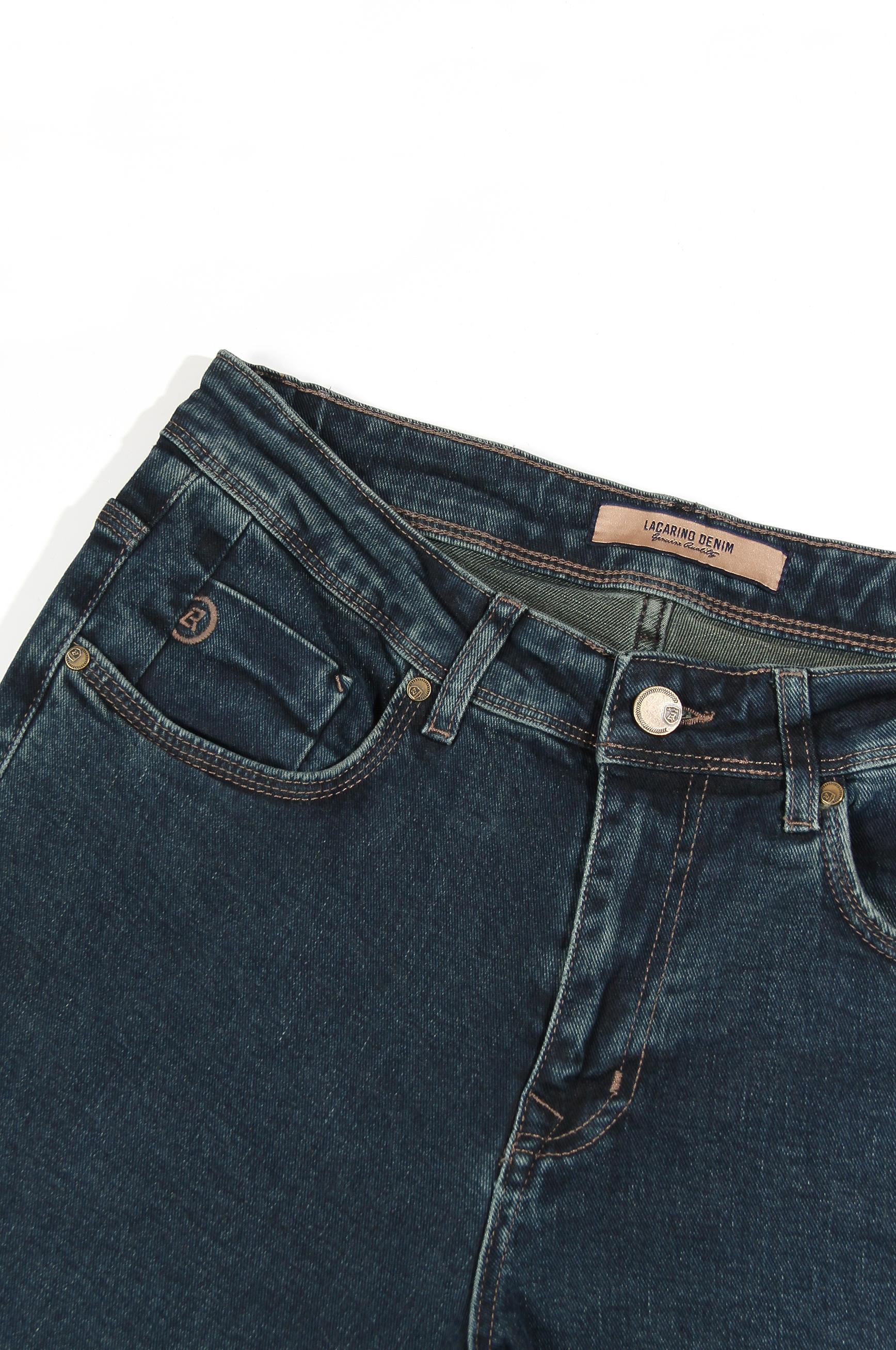 LACARINOErkek Yüksek Bel Yarım Boru Paça Od Haki Jean Pantolon