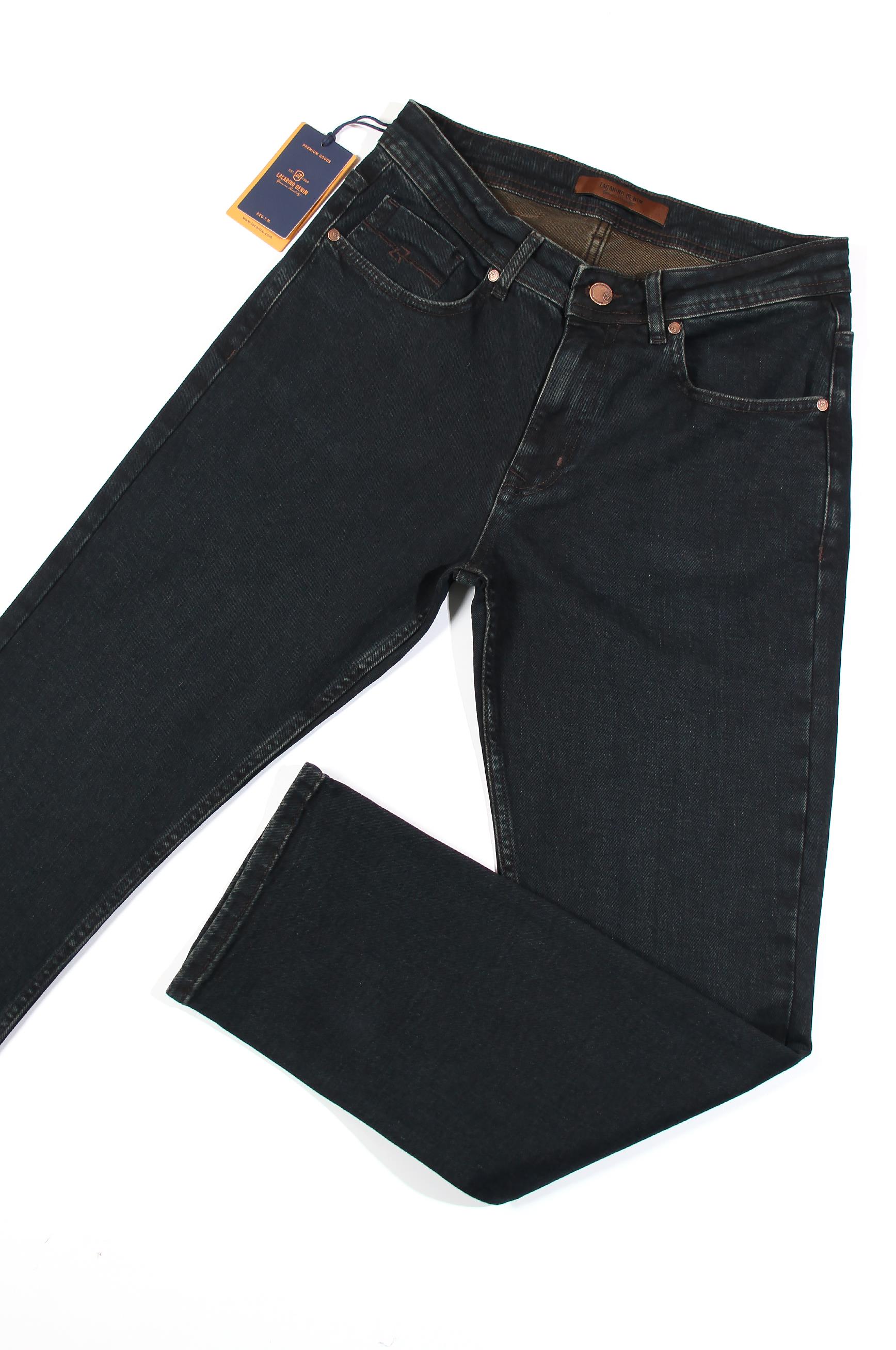 LACARINOErkek Yüksek Bel Boru Paça Od Kahve Jean Pantolon