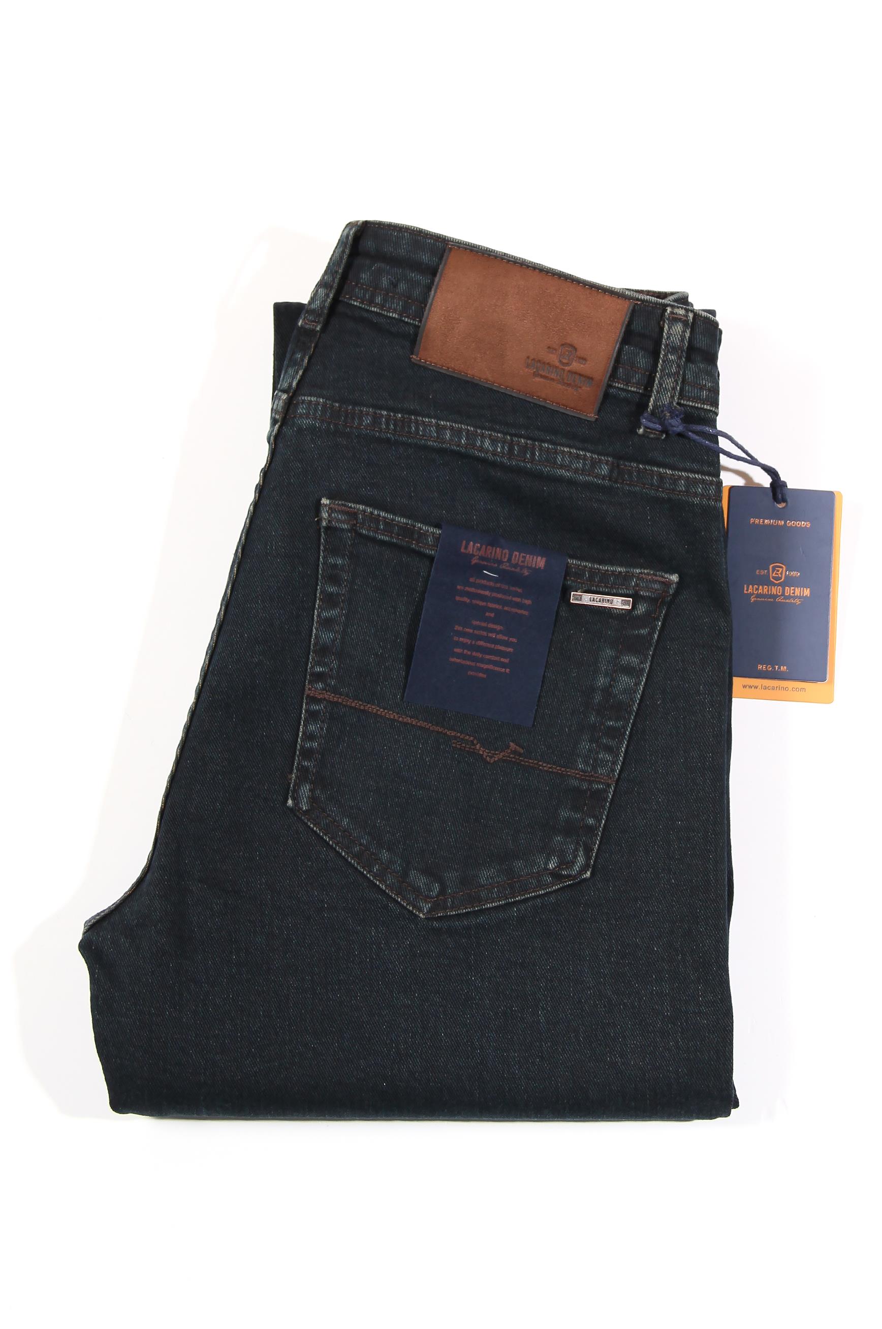 LACARINOErkek Yüksek Bel Boru Paça Od Kahve Jean Pantolon