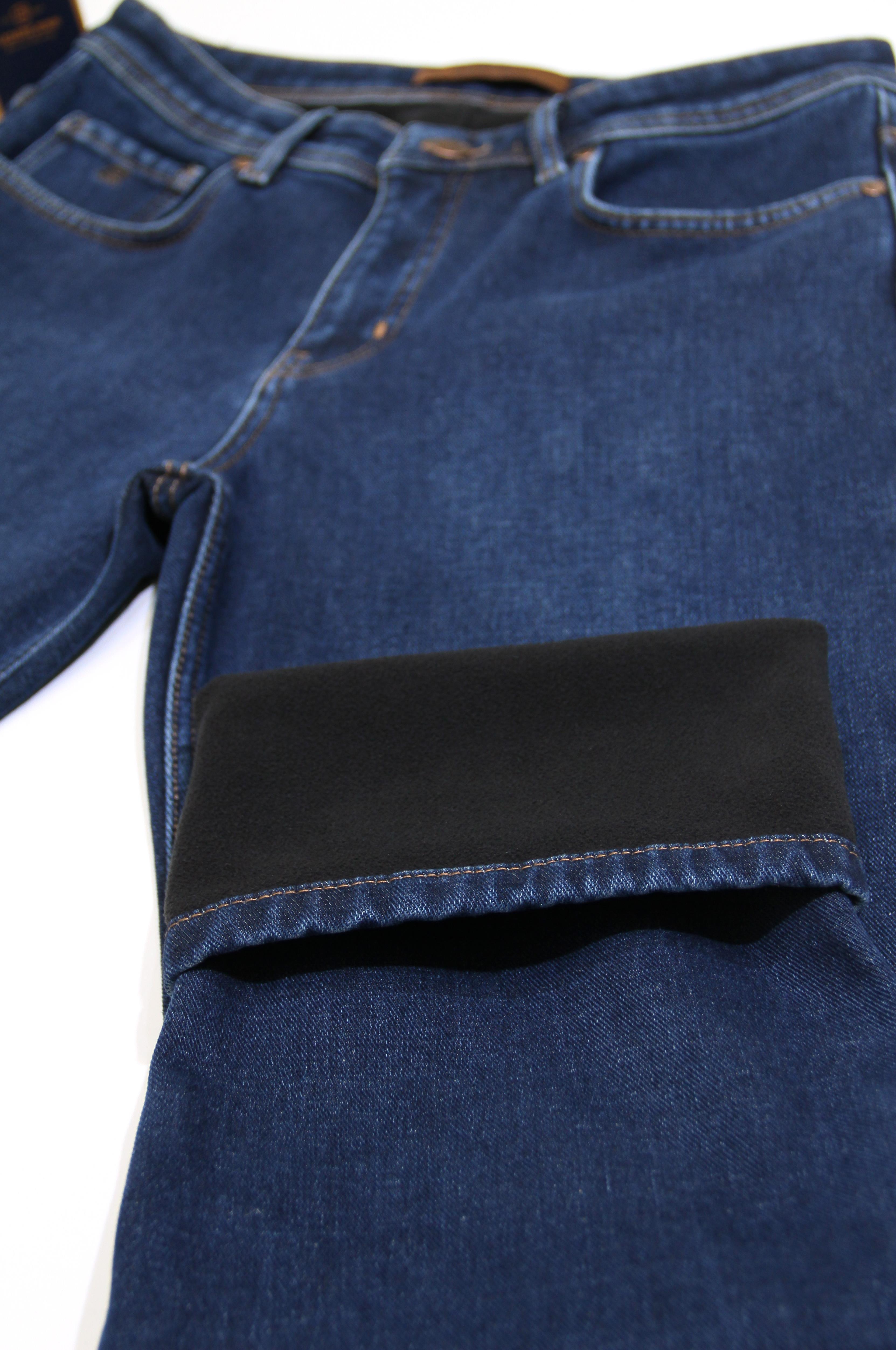 LACARINOYüksek Bel Boru Paça İç Şardonlu Ocean Blue Erkek Jean Pantolon