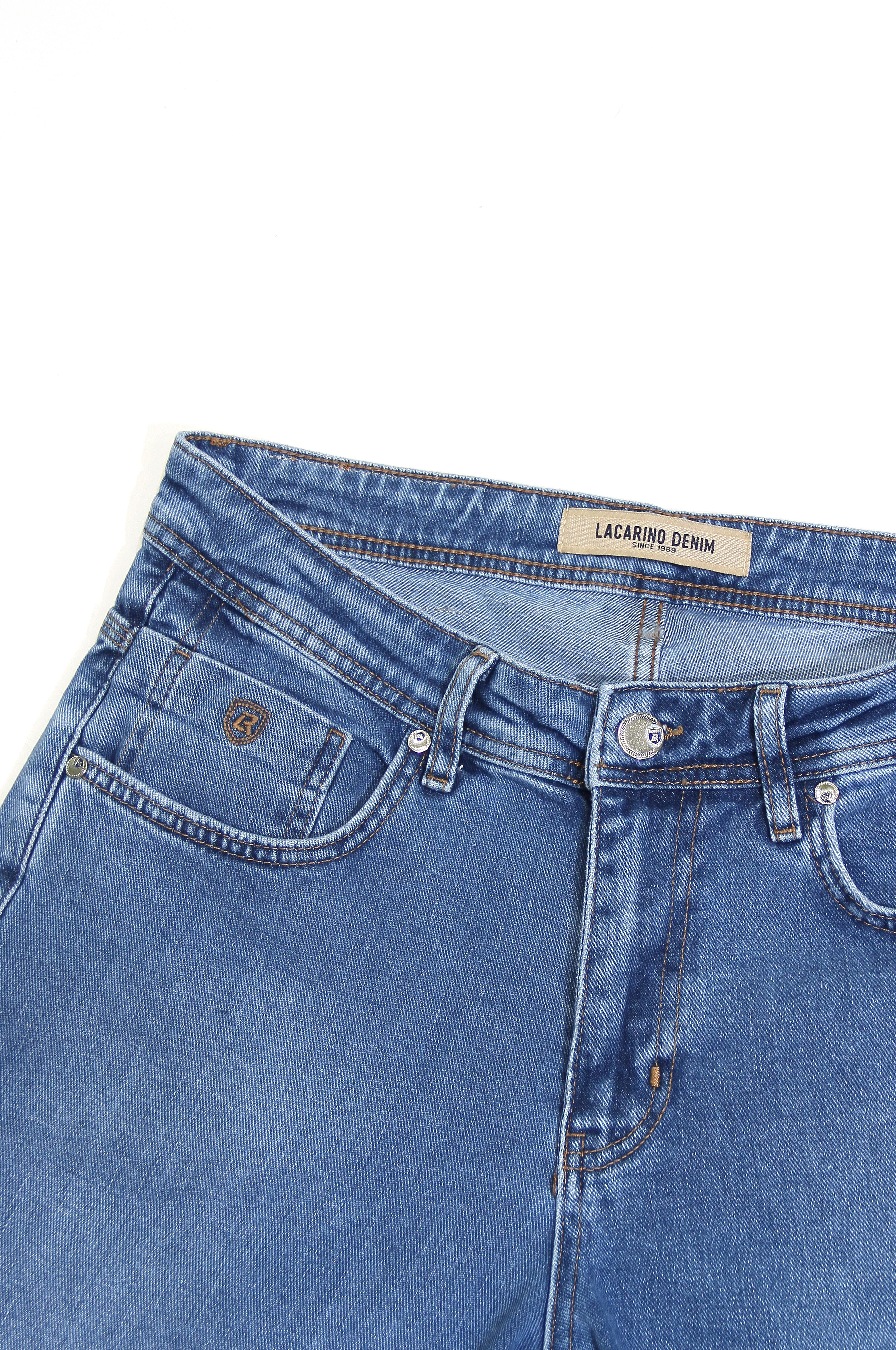 LACARINOYüksek Bel Boru Paça Blue Erkek Jean Pantolon