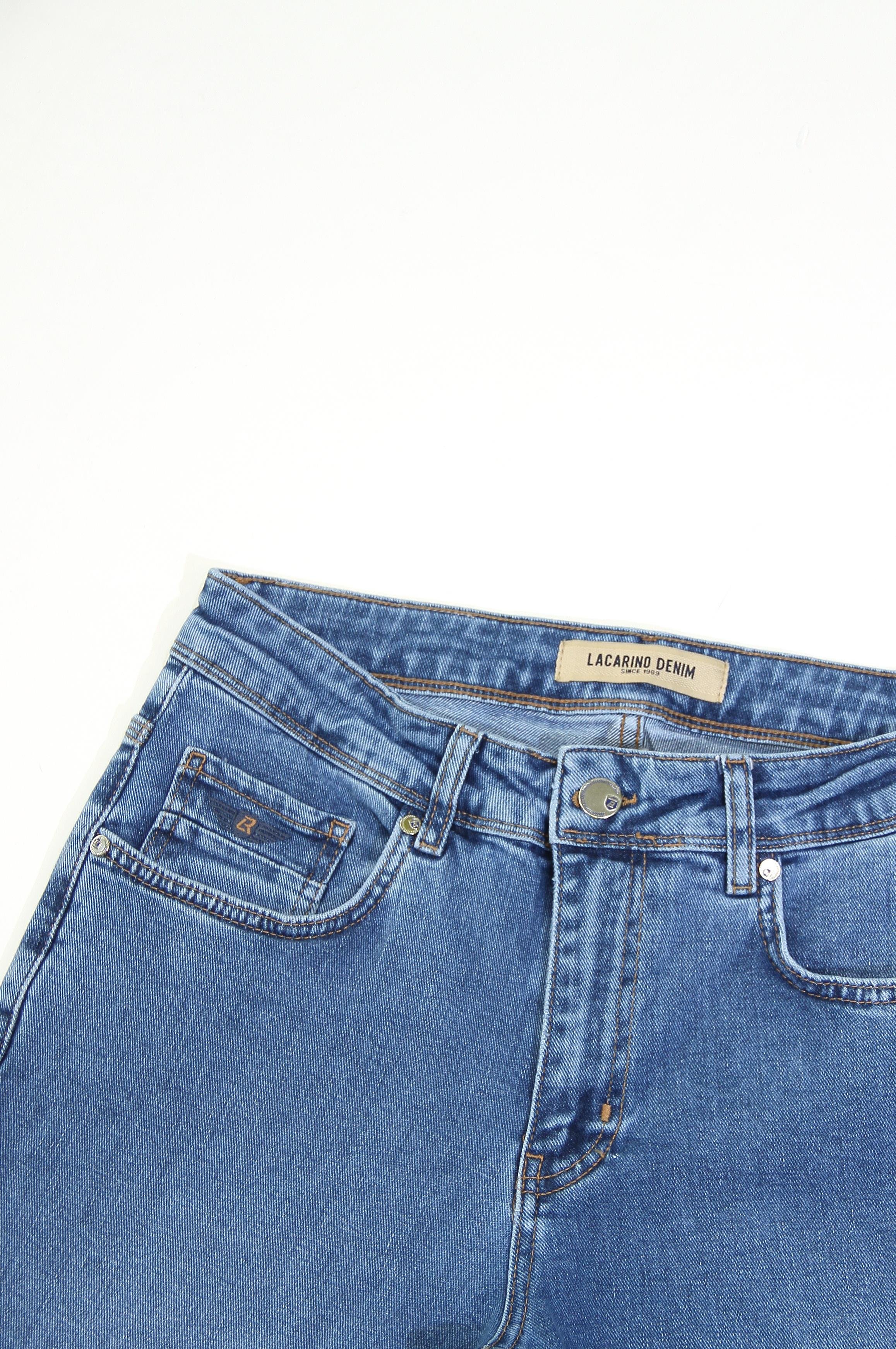 LACARINOYüksek Bel Boru Paça Blue Erkek Jean Pantolon