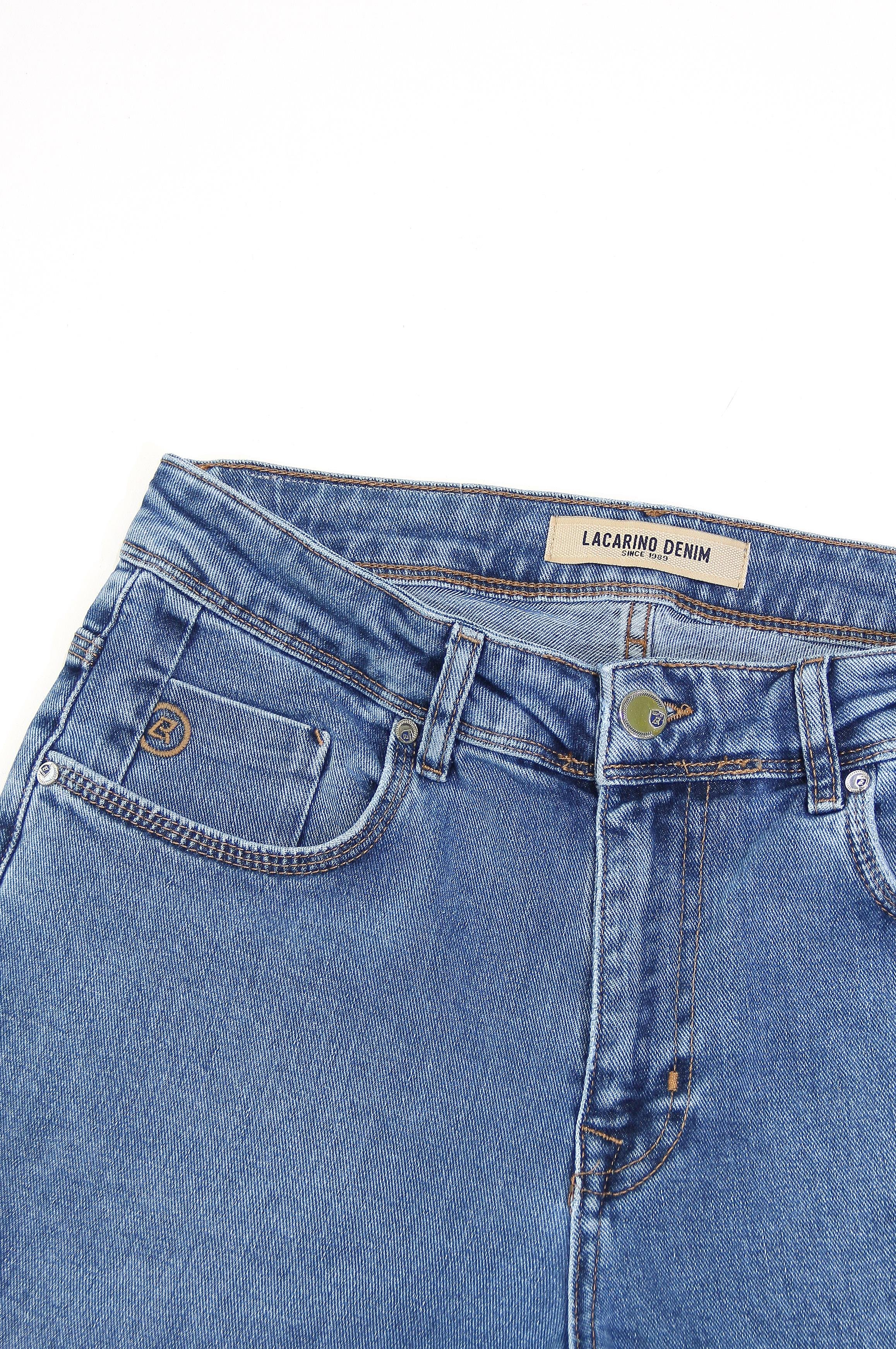 LACARINOYüksek Bel Boru Paça Ice Blue Erkek Jean Pantolon