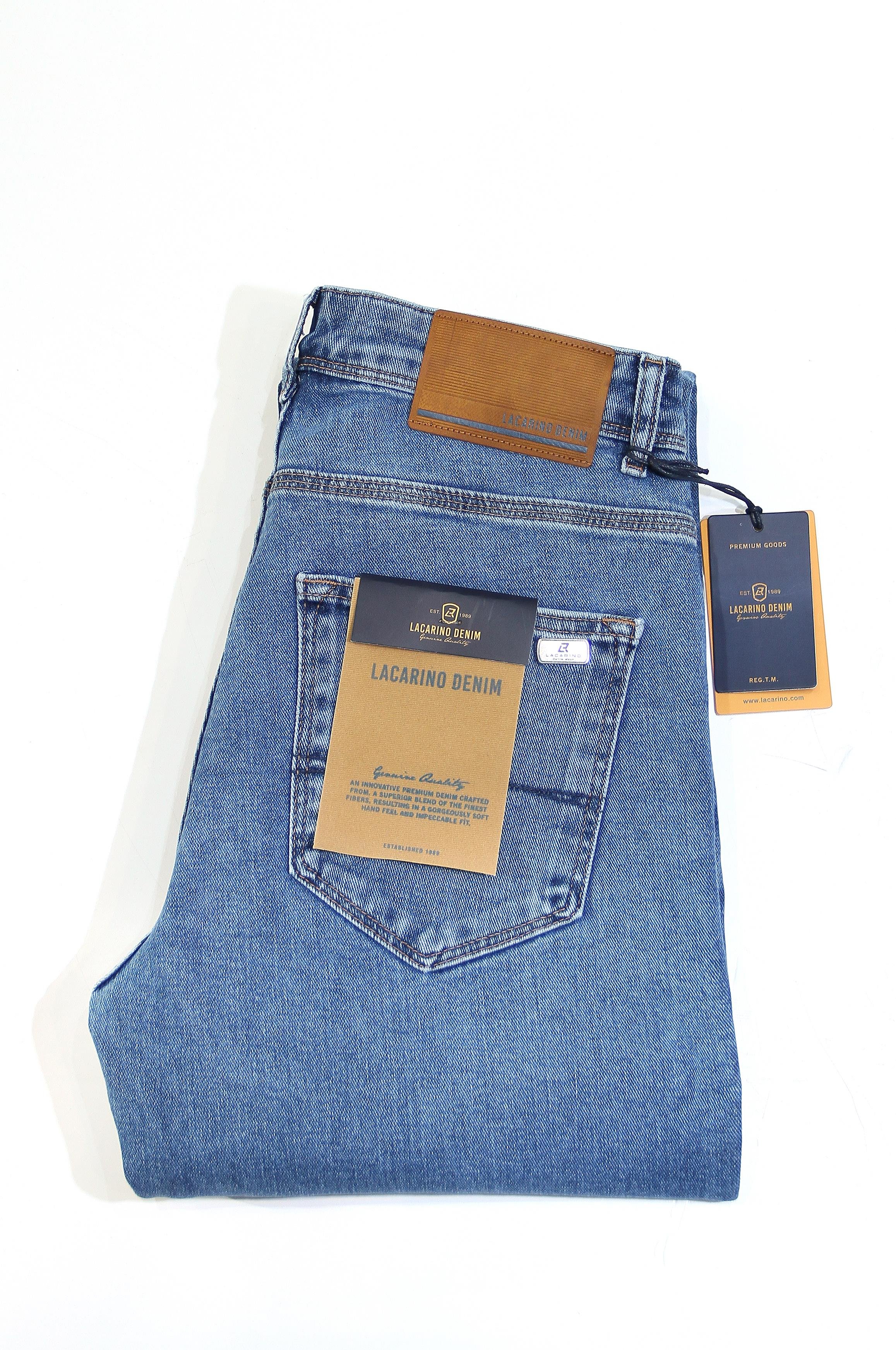 LACARINOYüksek Bel Boru Paça Ice Blue Erkek Jean Pantolon