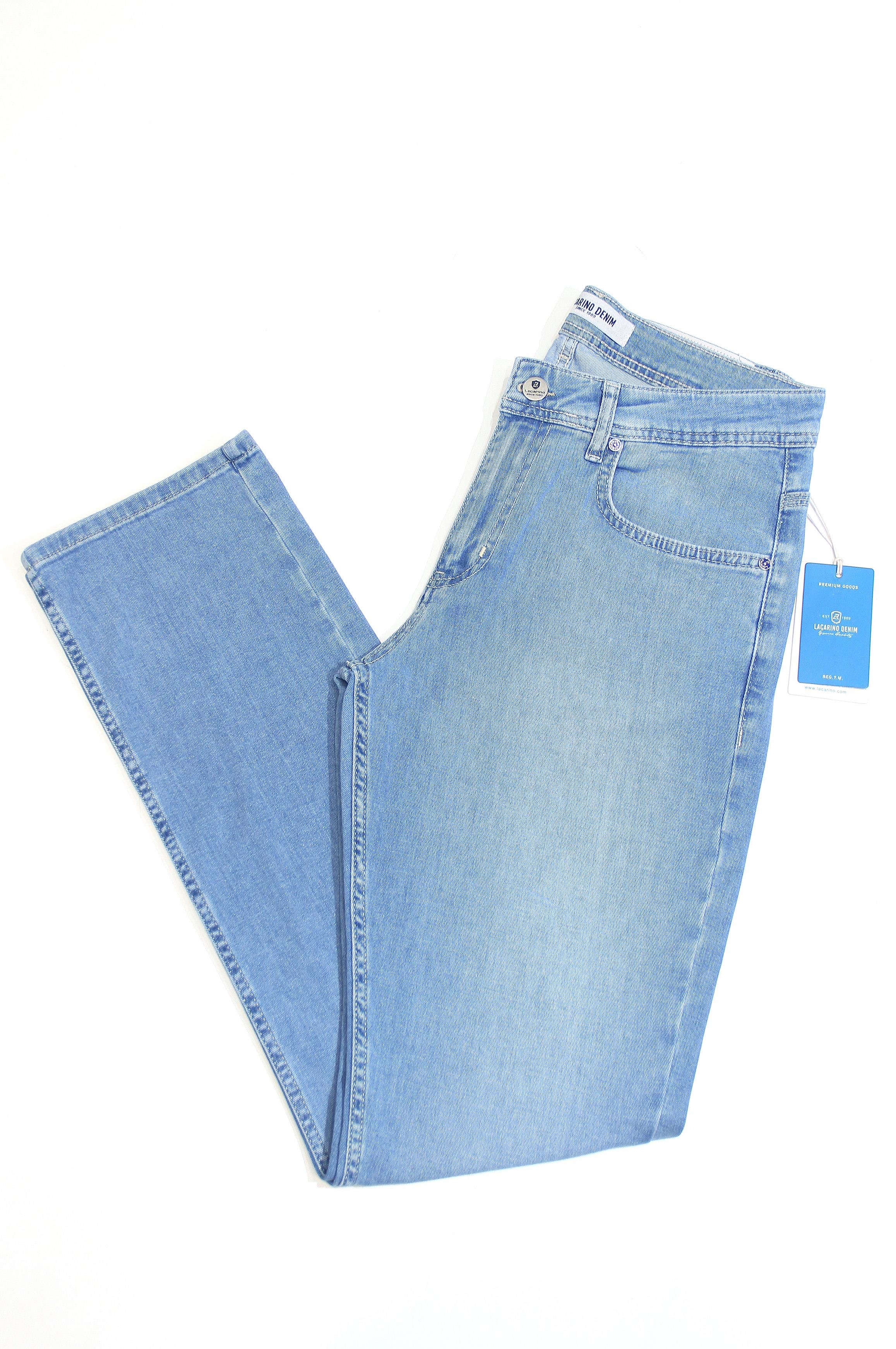 LACARINOYüksek Bel Boru Paça Ice Blue Erkek Jean Pantolon