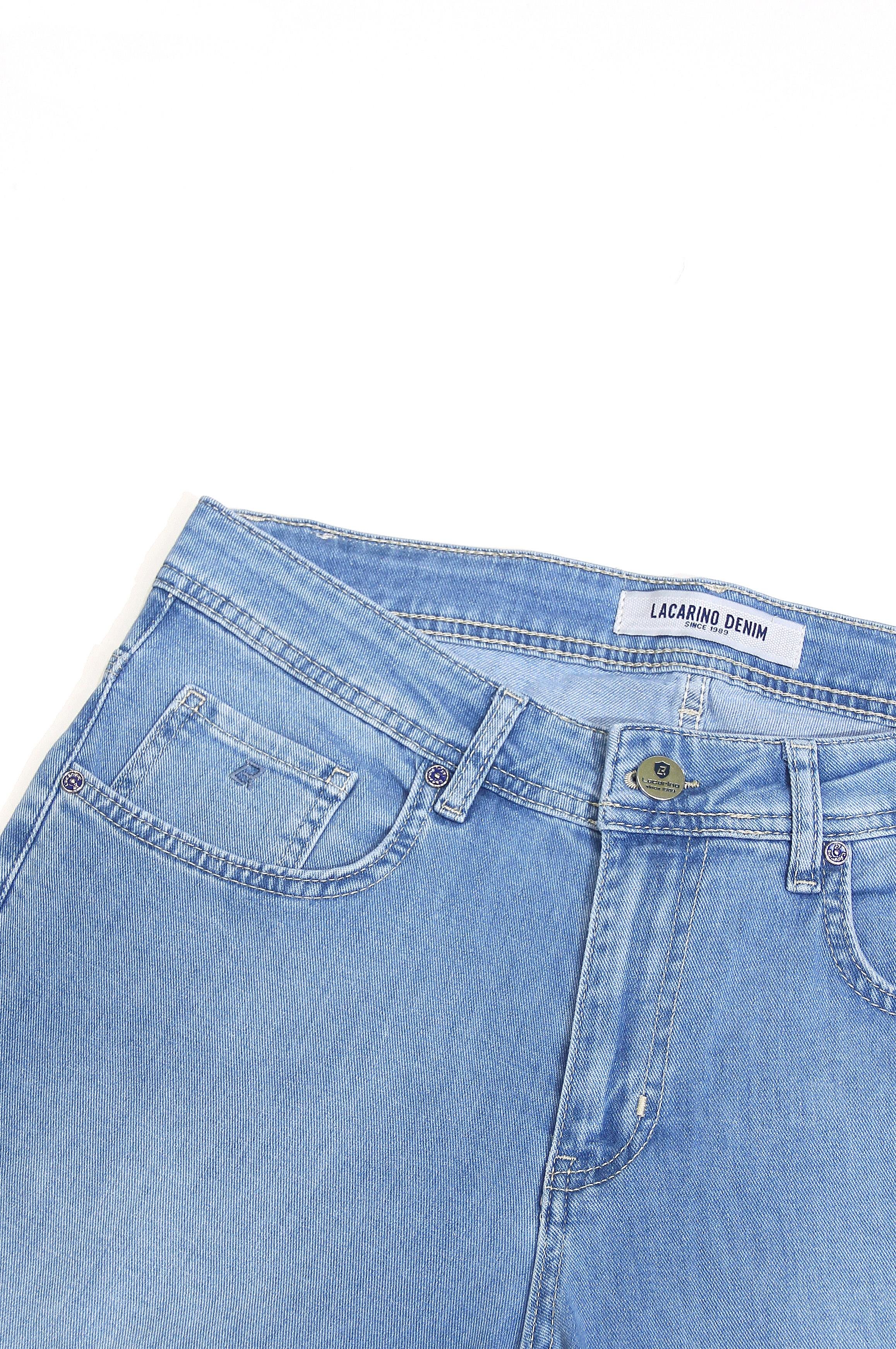 LACARINOYüksek Bel Boru Paça Ice Blue Erkek Jean Pantolon