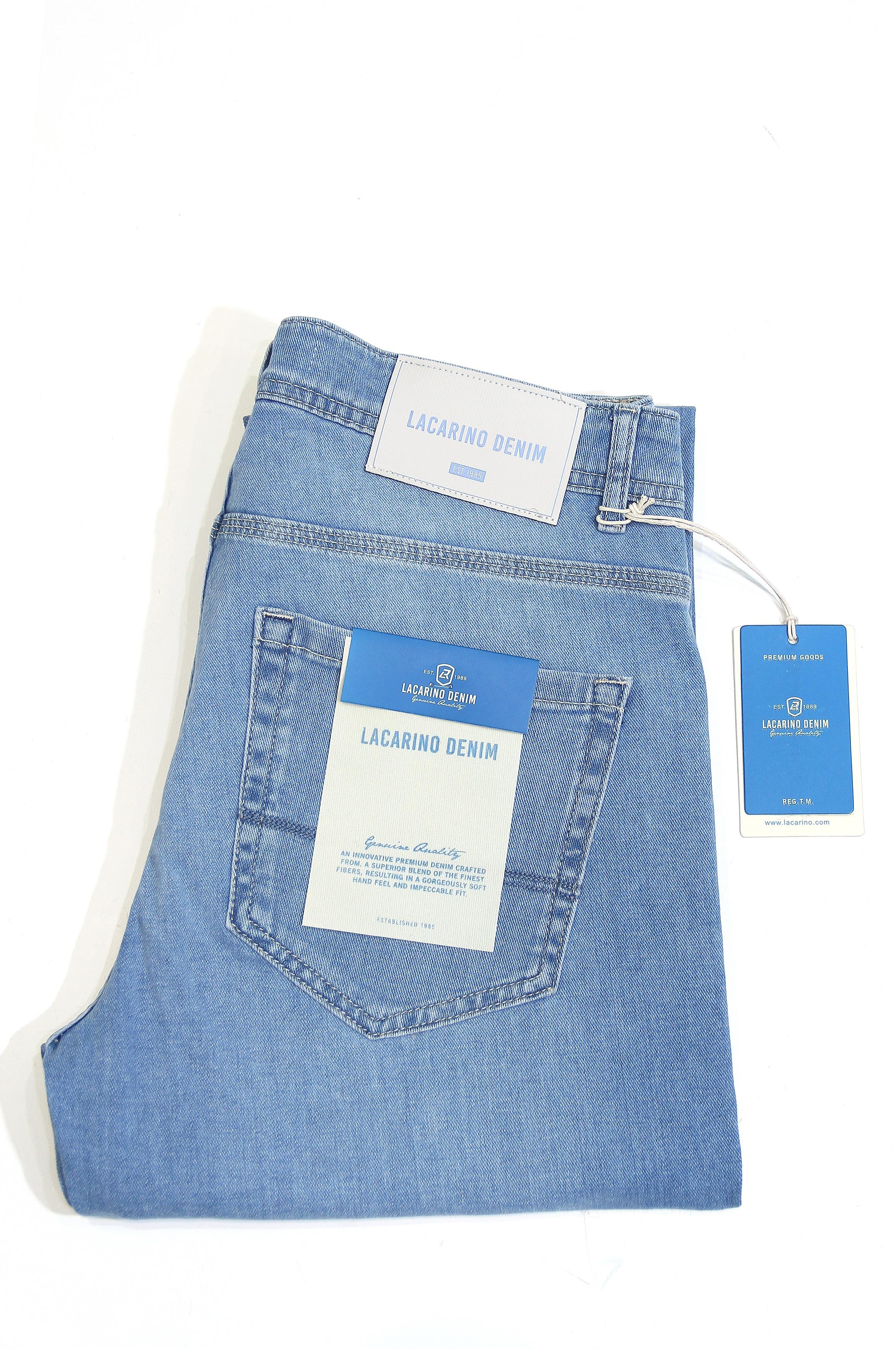 LACARINOYüksek Bel Boru Paça Ice Blue Erkek Jean Pantolon