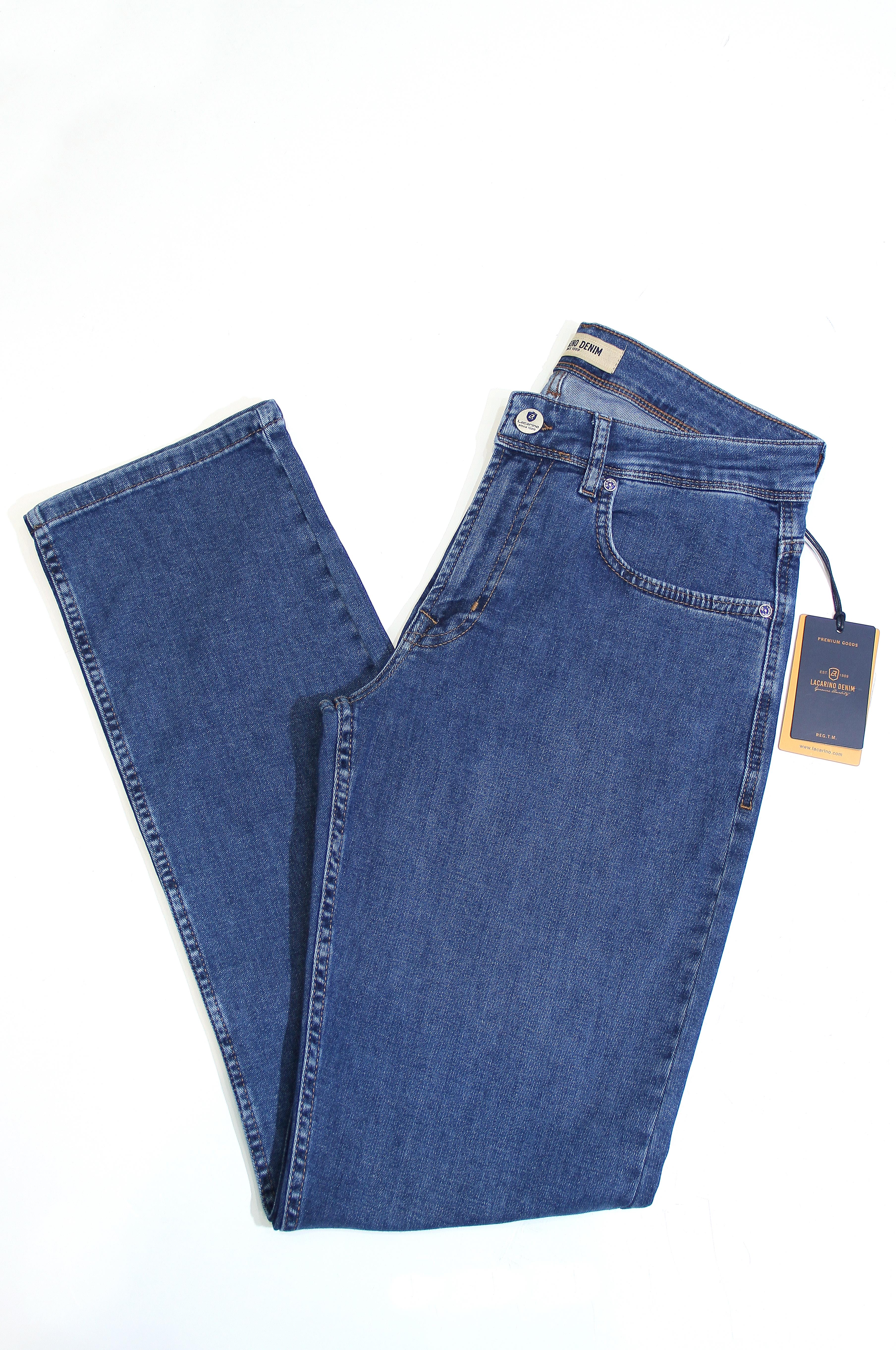 LACARINOYüksek Bel Boru Paça Blue Erkek Jean Pantolon