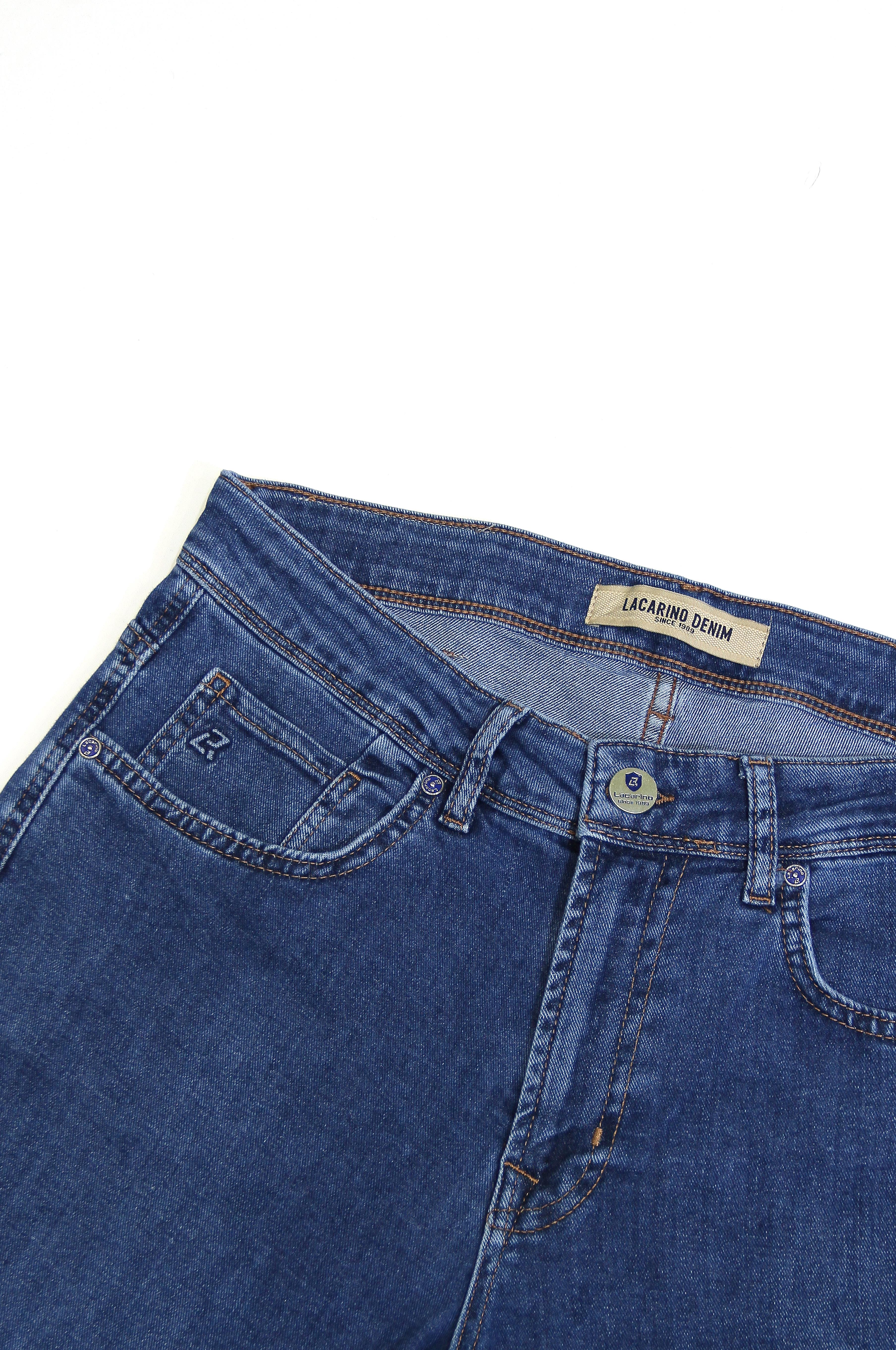 LACARINOYüksek Bel Boru Paça Blue Erkek Jean Pantolon