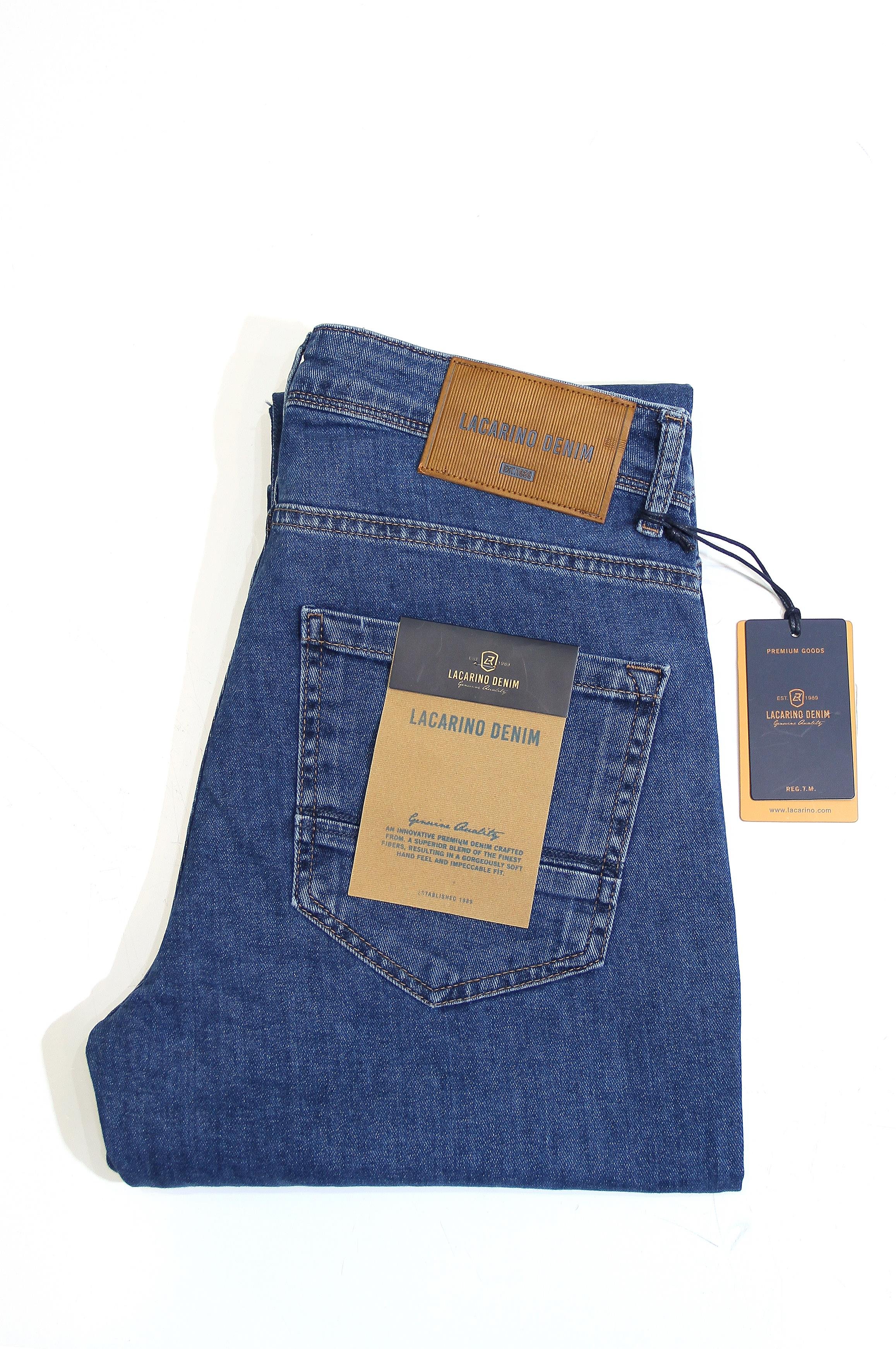 LACARINOYüksek Bel Boru Paça Blue Ek Beden Erkek Jean Pantolon