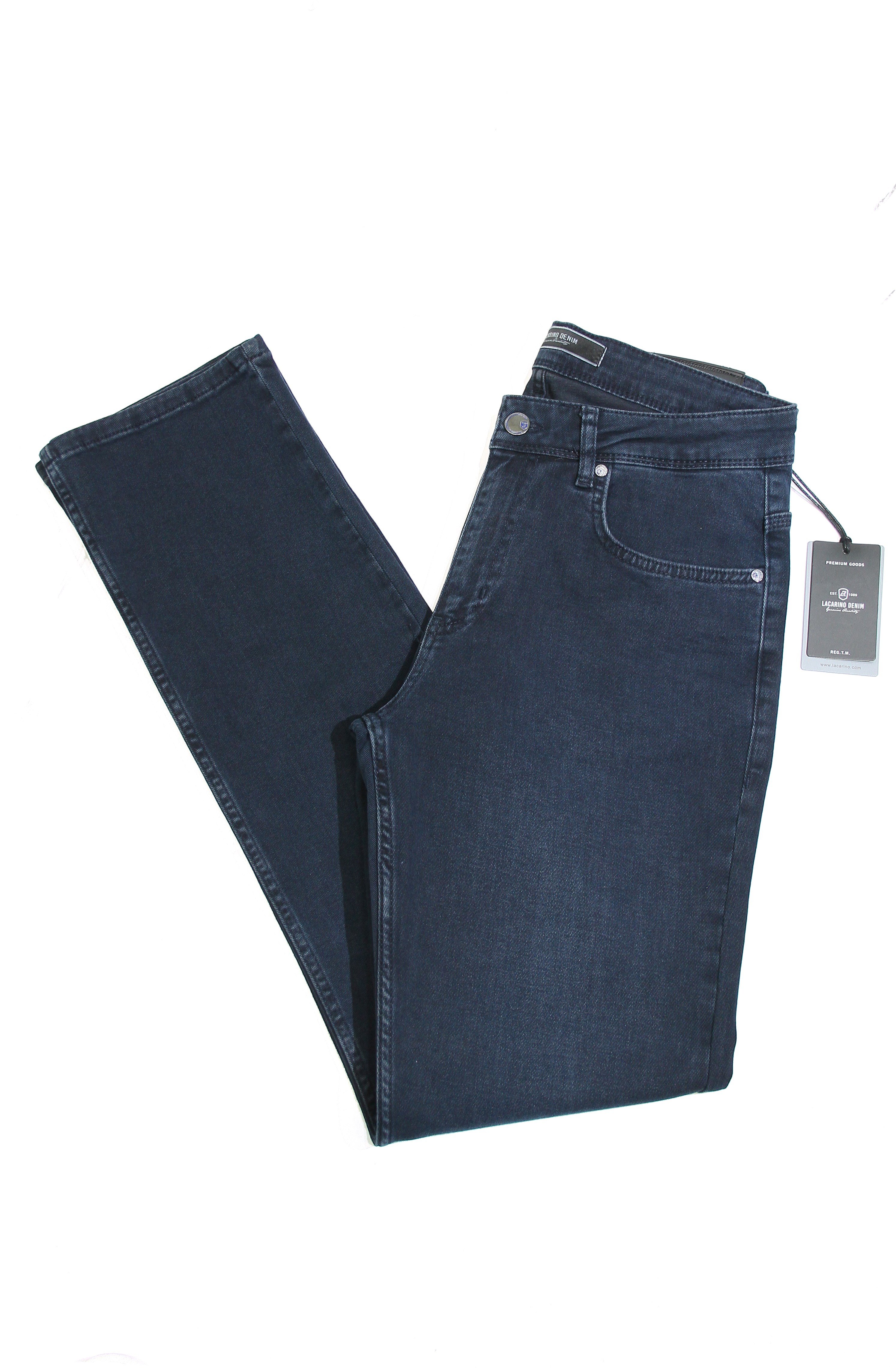 LACARINOYüksek Bel Boru Paça Blue Black Erkek Jean Pantolon