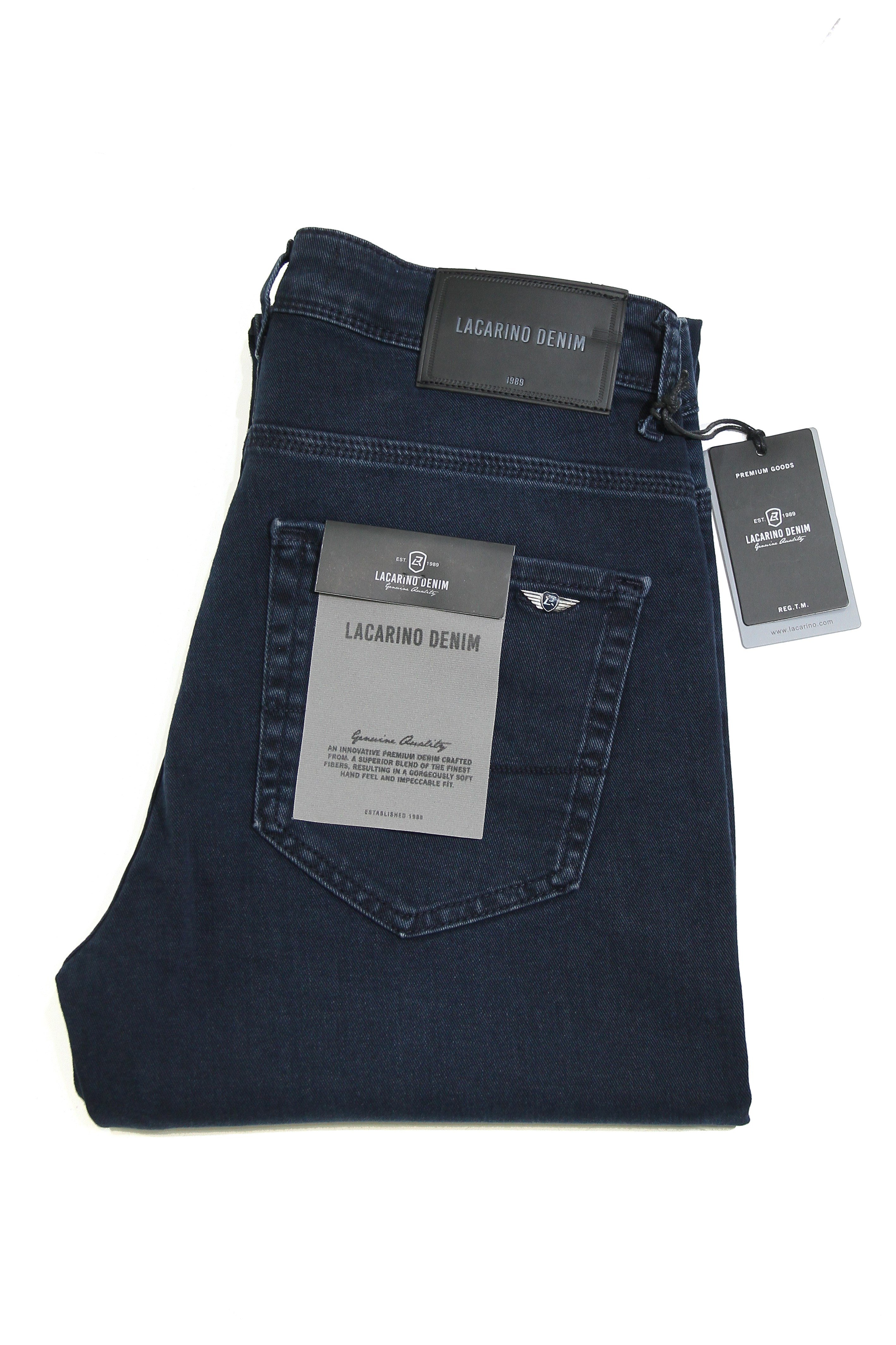 LACARINOYüksek Bel Boru Paça Blue Black Erkek Jean Pantolon