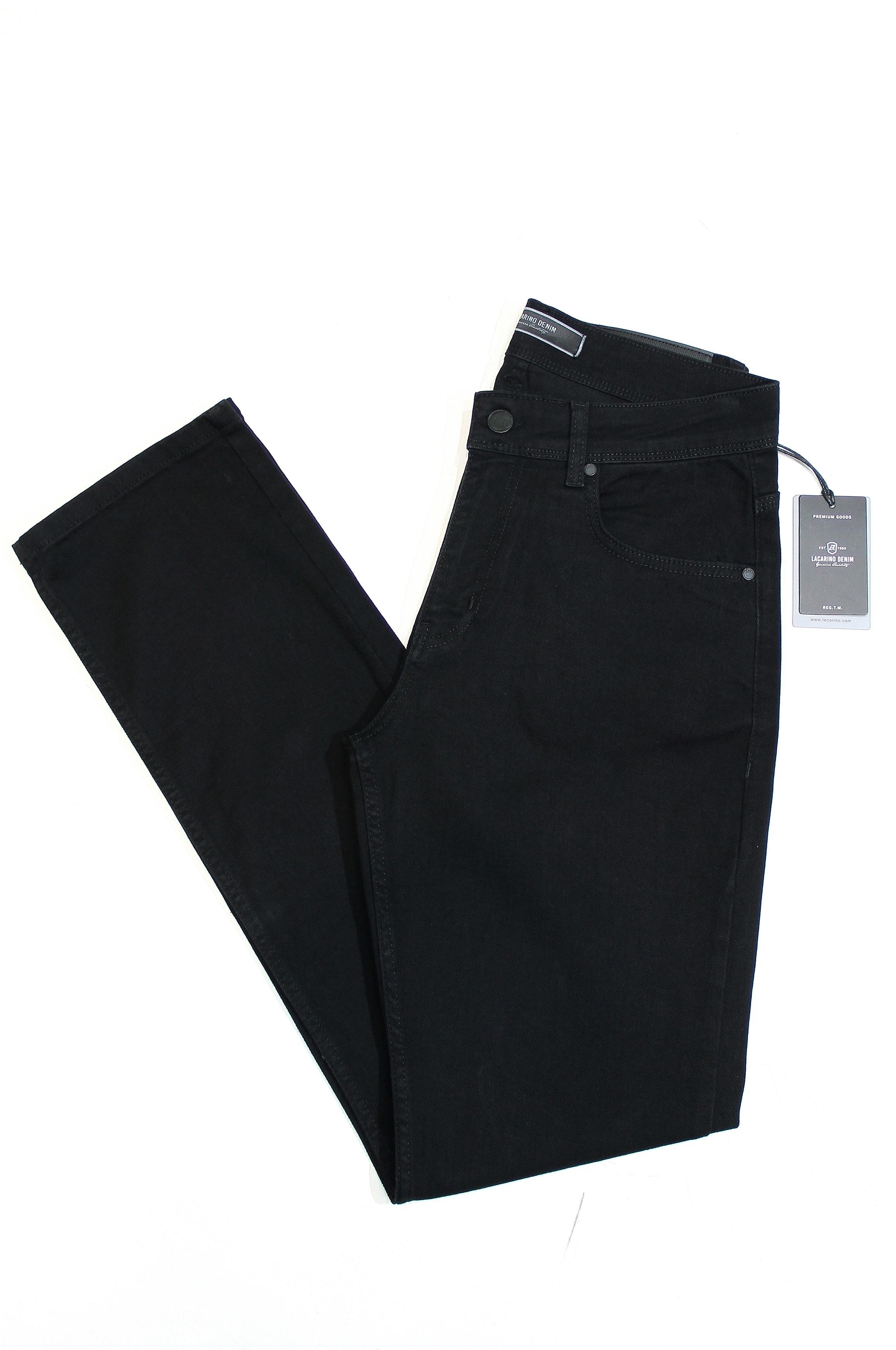 LACARINOYüksek Bel Boru Paça Black Black Erkek Jean Pantolon