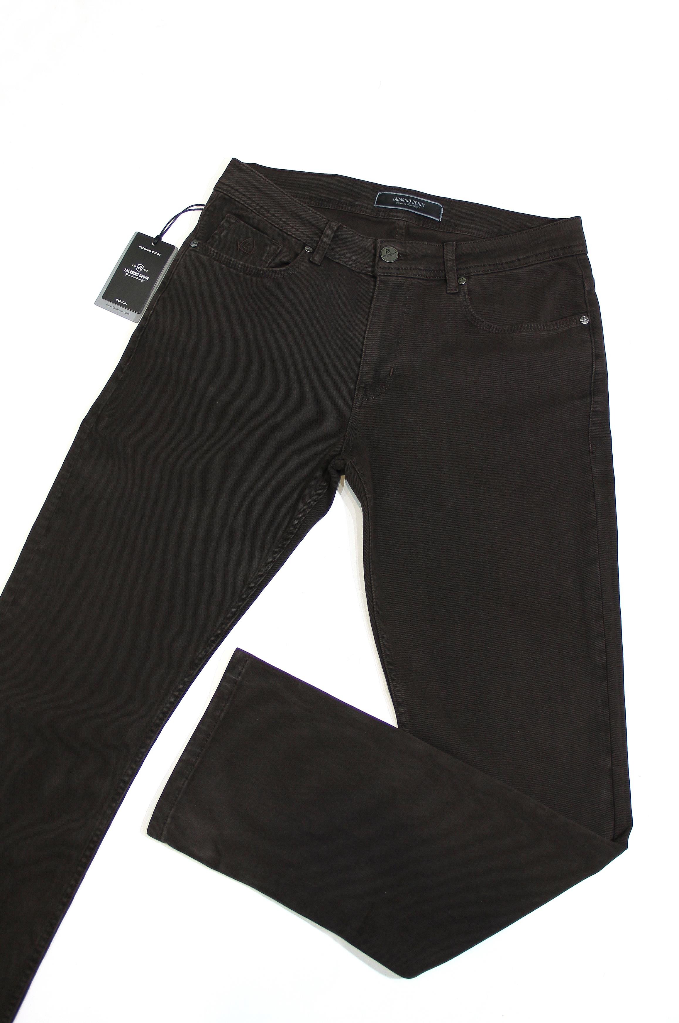 LACARINOYüksek Bel Boru Paça Kahve Erkek Jean Pantolon