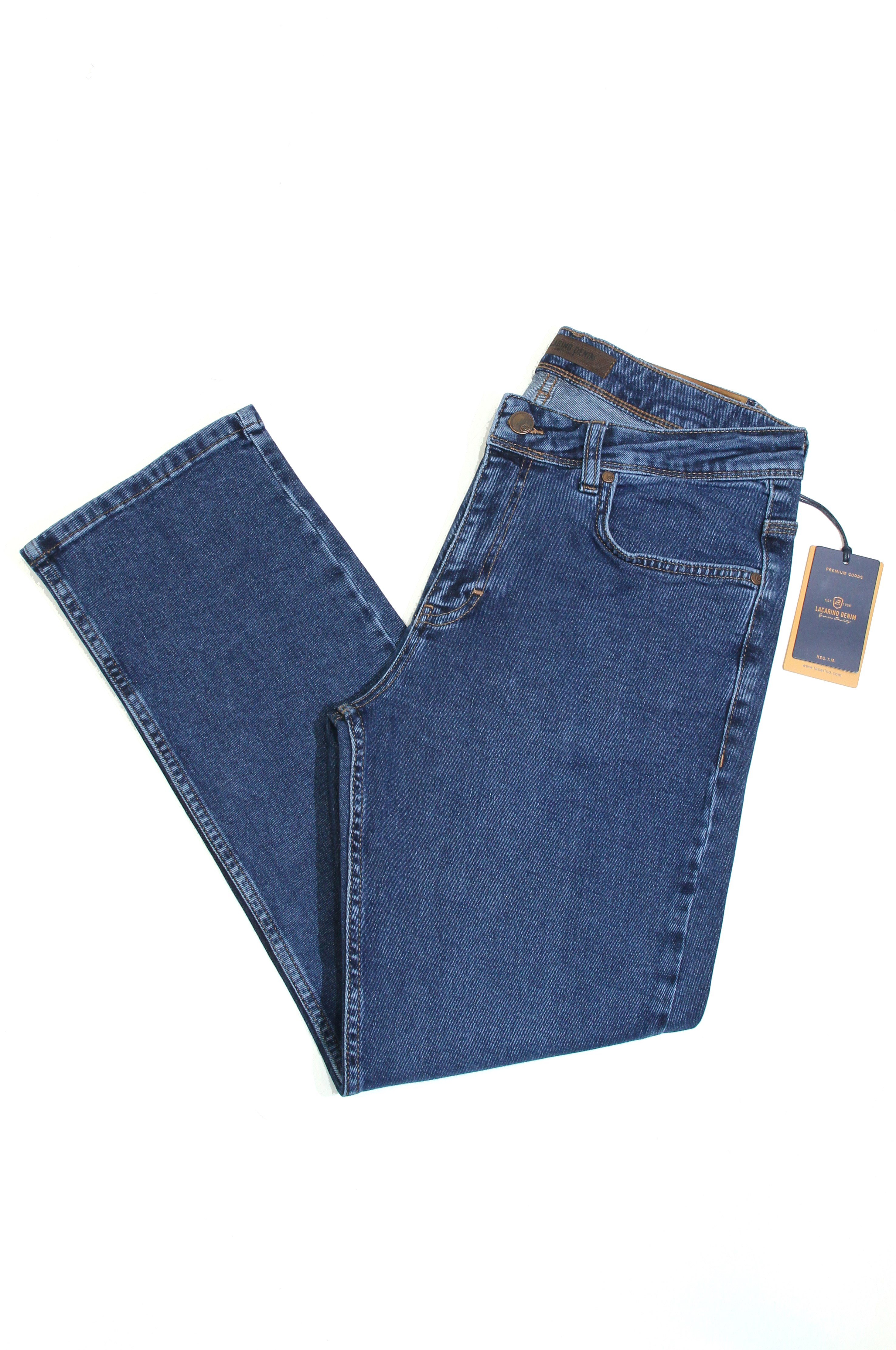 LACARINOYüksek Bel Boru Paça Ocean Blue Erkek Jean Pantolon