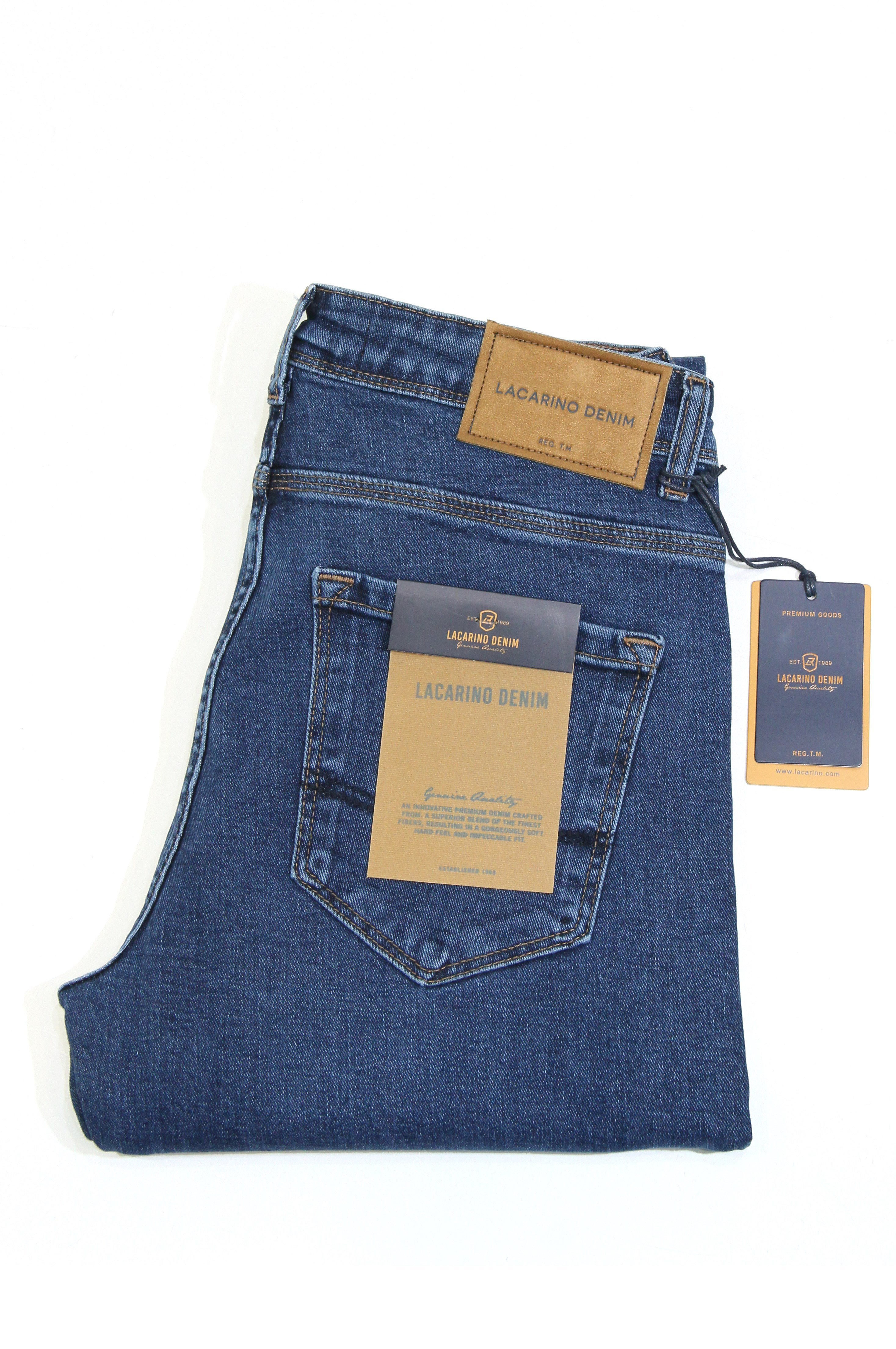 LACARINOYüksek Bel Boru Paça Ocean Blue Erkek Jean Pantolon