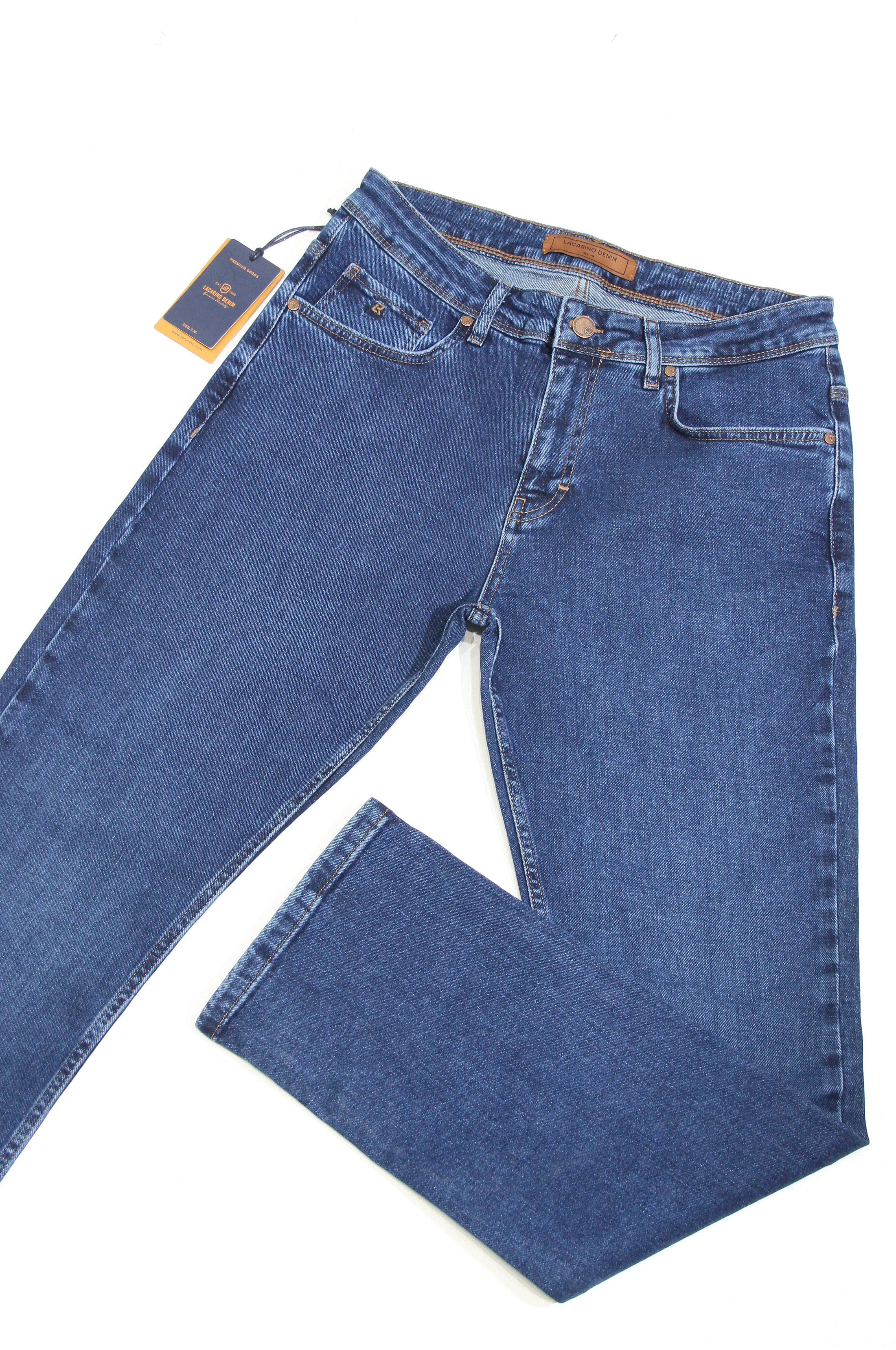 LACARINOYüksek Bel Boru Paça Ocean Blue Erkek Jean Pantolon