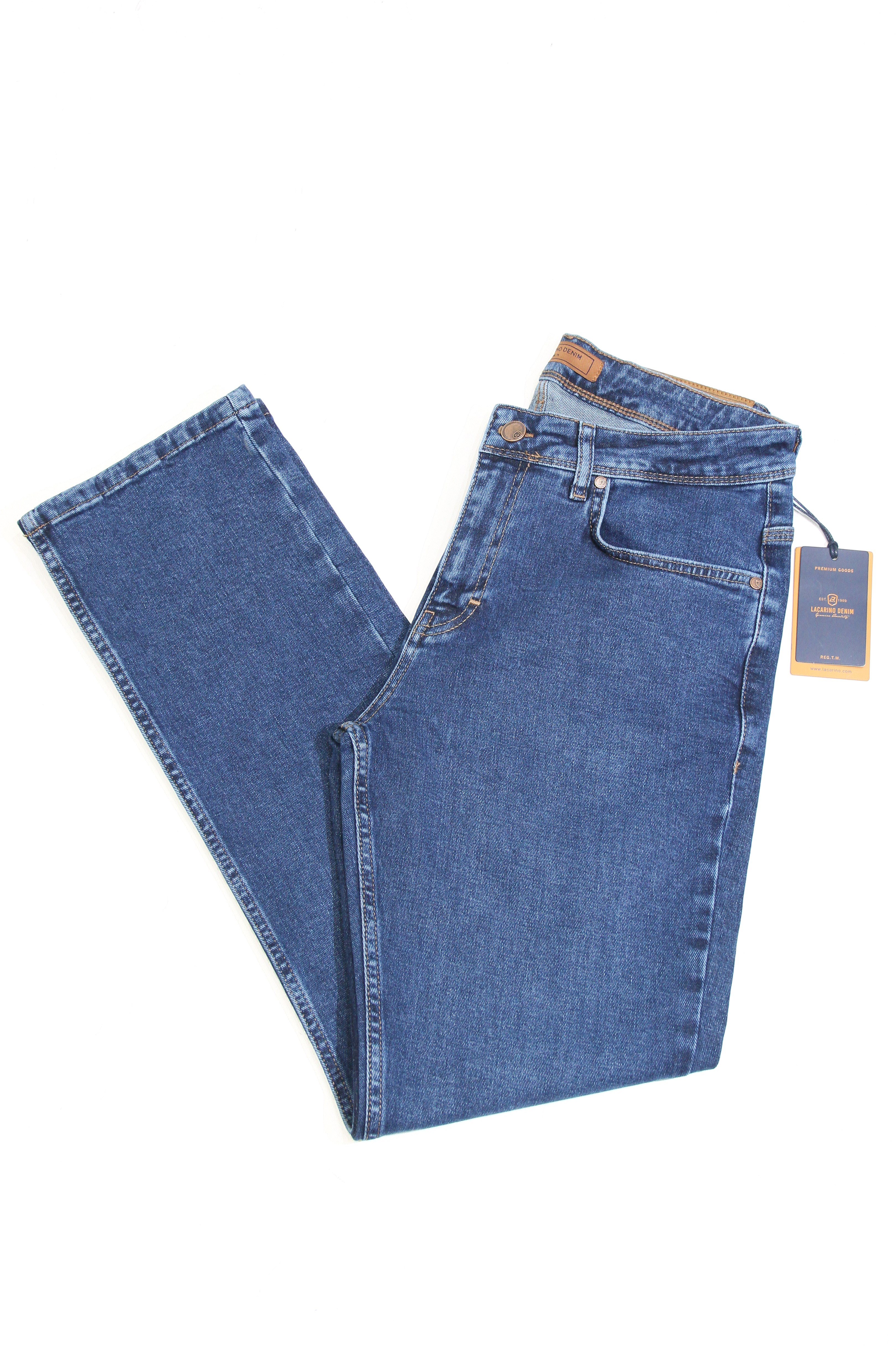 LACARINOYüksek Bel Boru Paça Ocean Blue Erkek Jean Pantolon