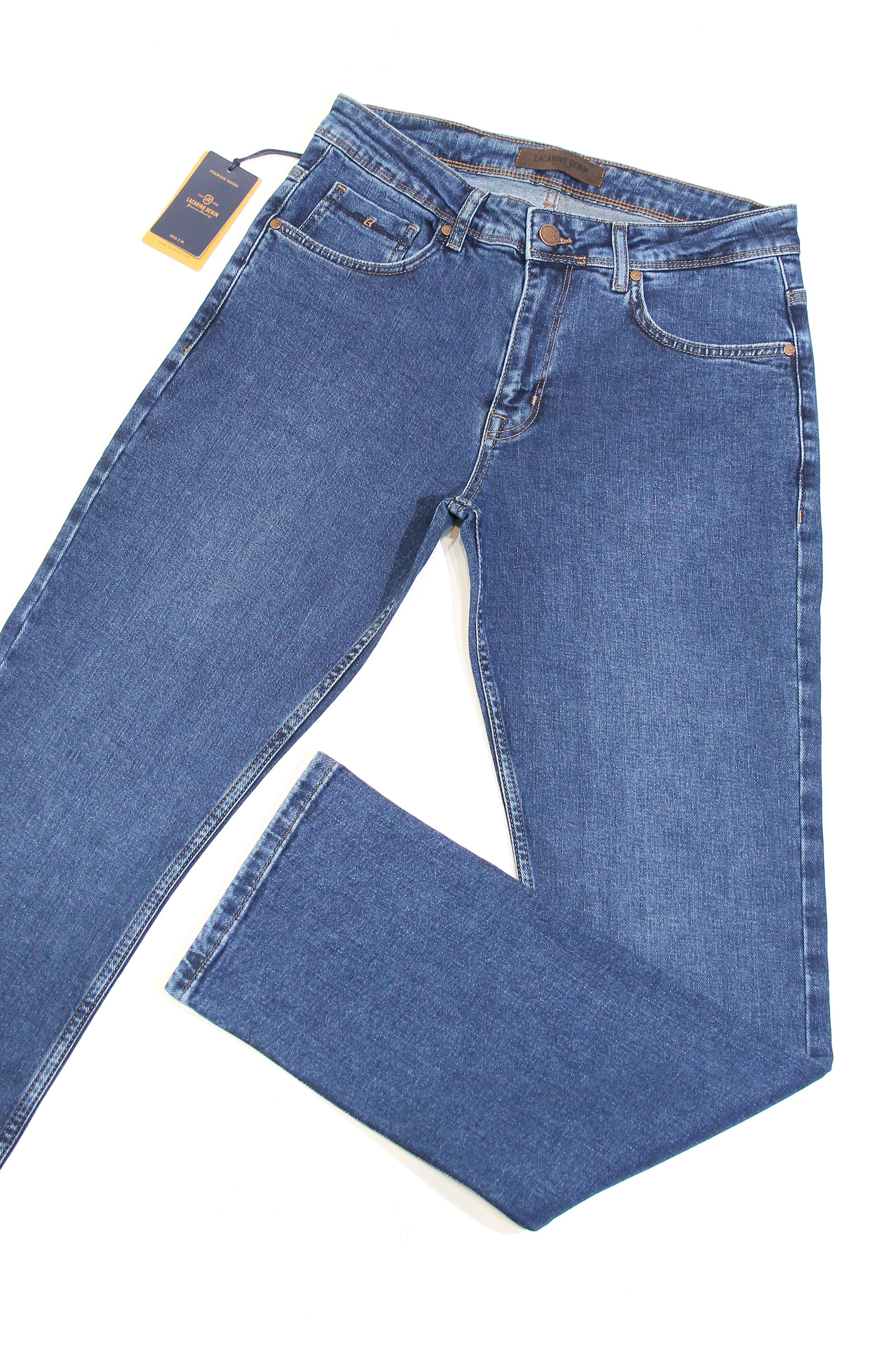 LACARINOYüksek Bel Boru Paça Ocean Blue Erkek Jean Pantolon