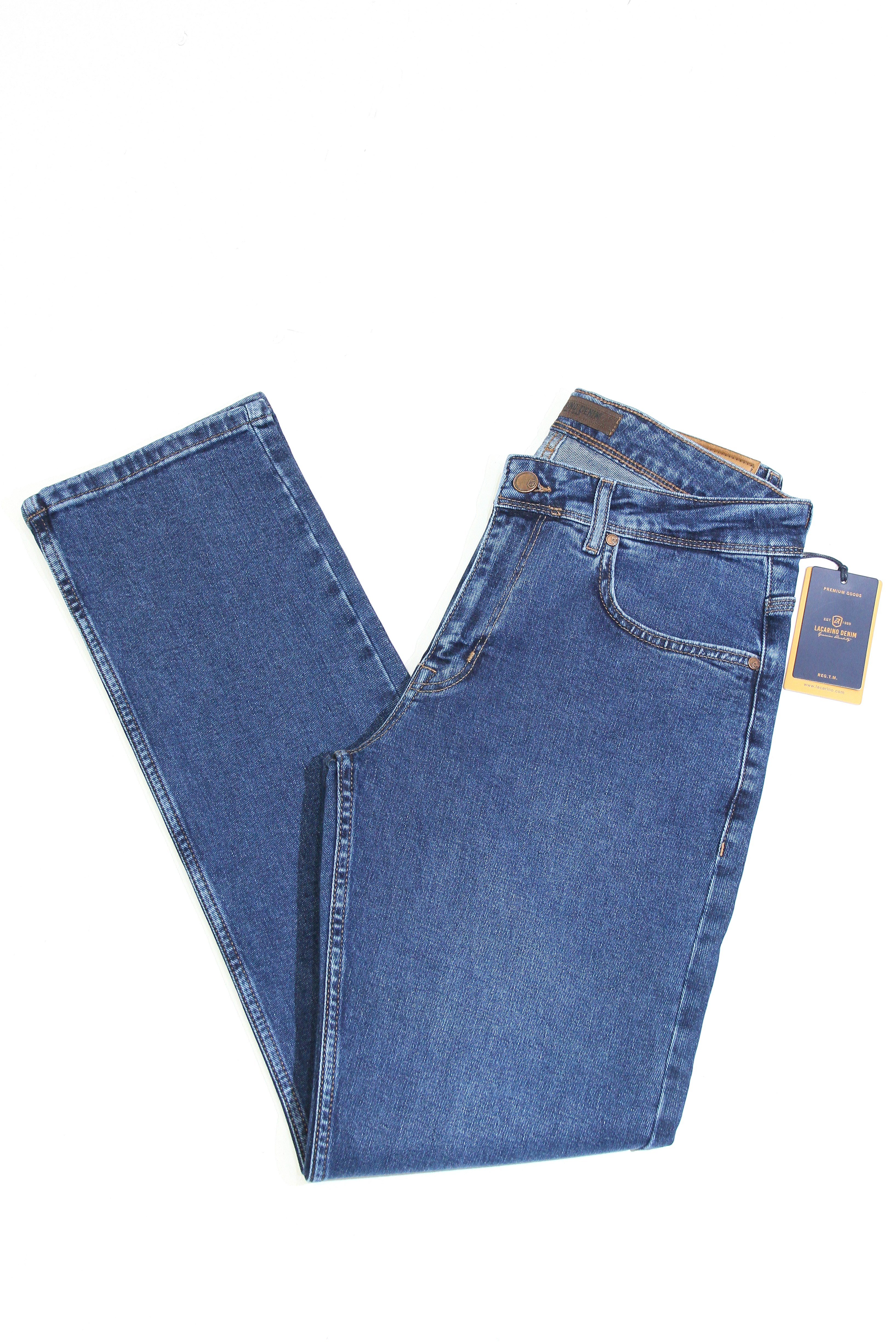 LACARINOYüksek Bel Boru Paça Ocean Blue Erkek Jean Pantolon