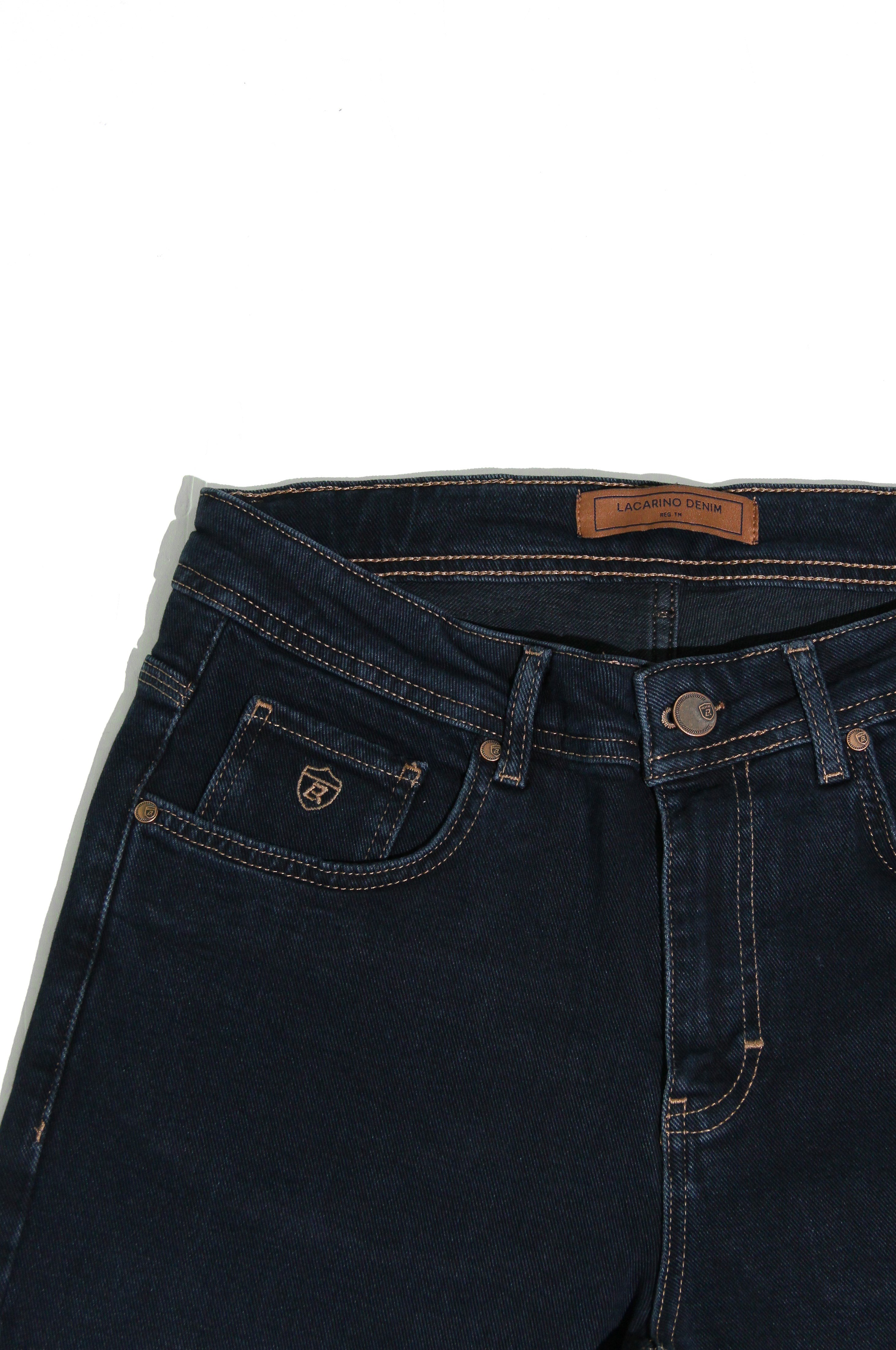 LACARINOYüksek Bel Boru Paça Blue Black Erkek Jean Pantolon