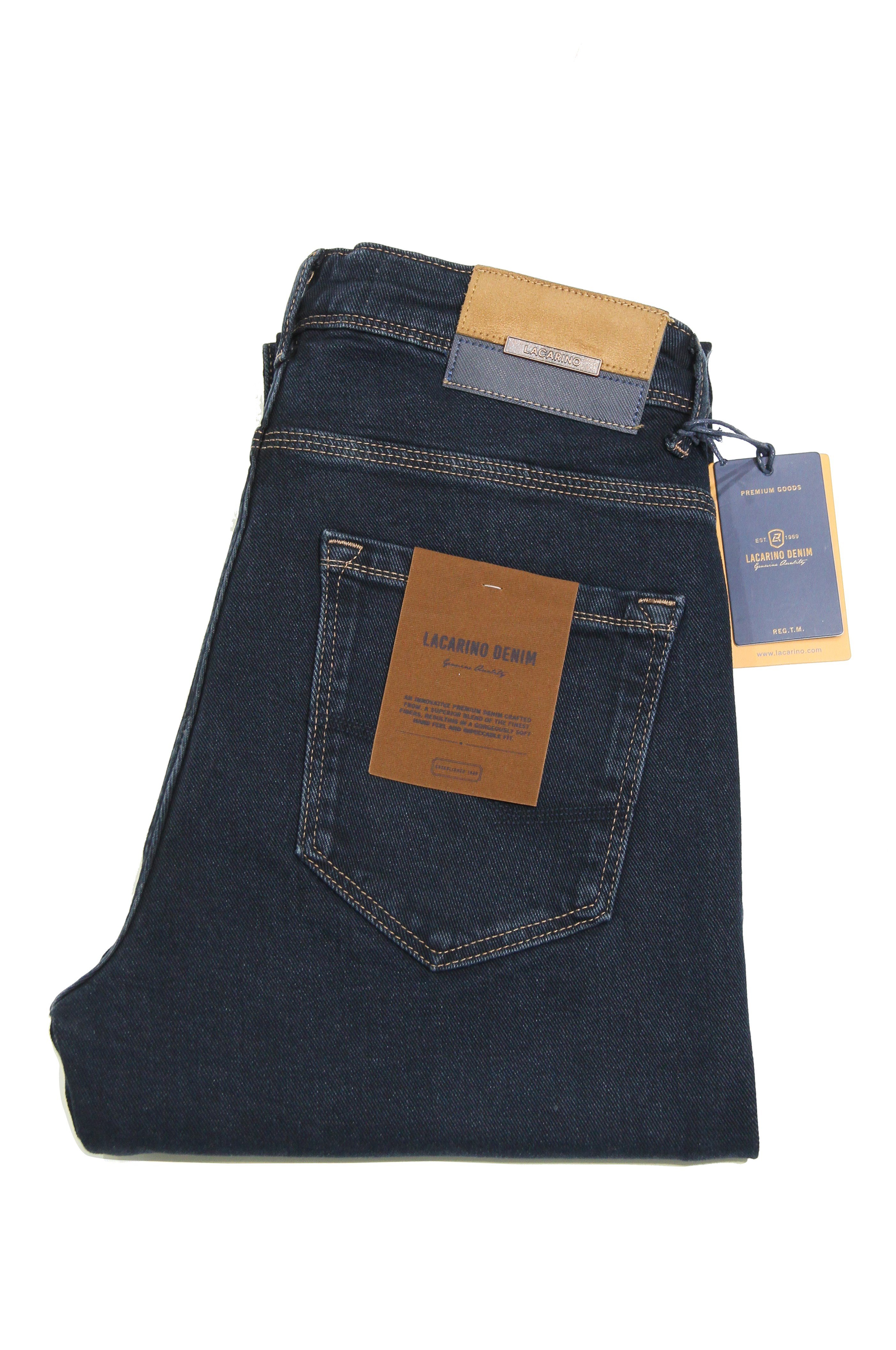 LACARINOYüksek Bel Boru Paça  Blue Black Jean Pantolon