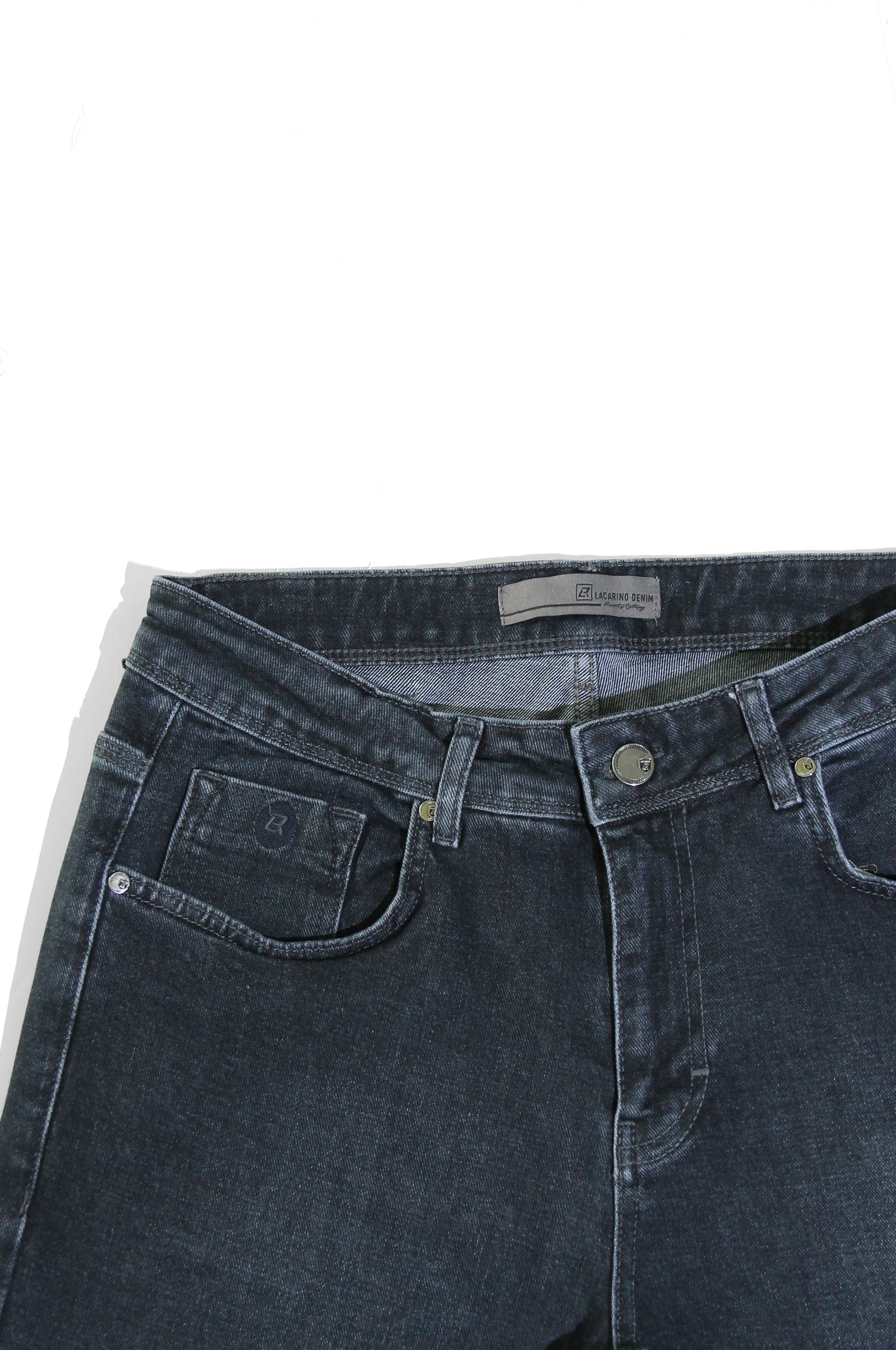 LACARINOYüksek Bel Boru Paça Ebony Black Erkek Jean Pantolon