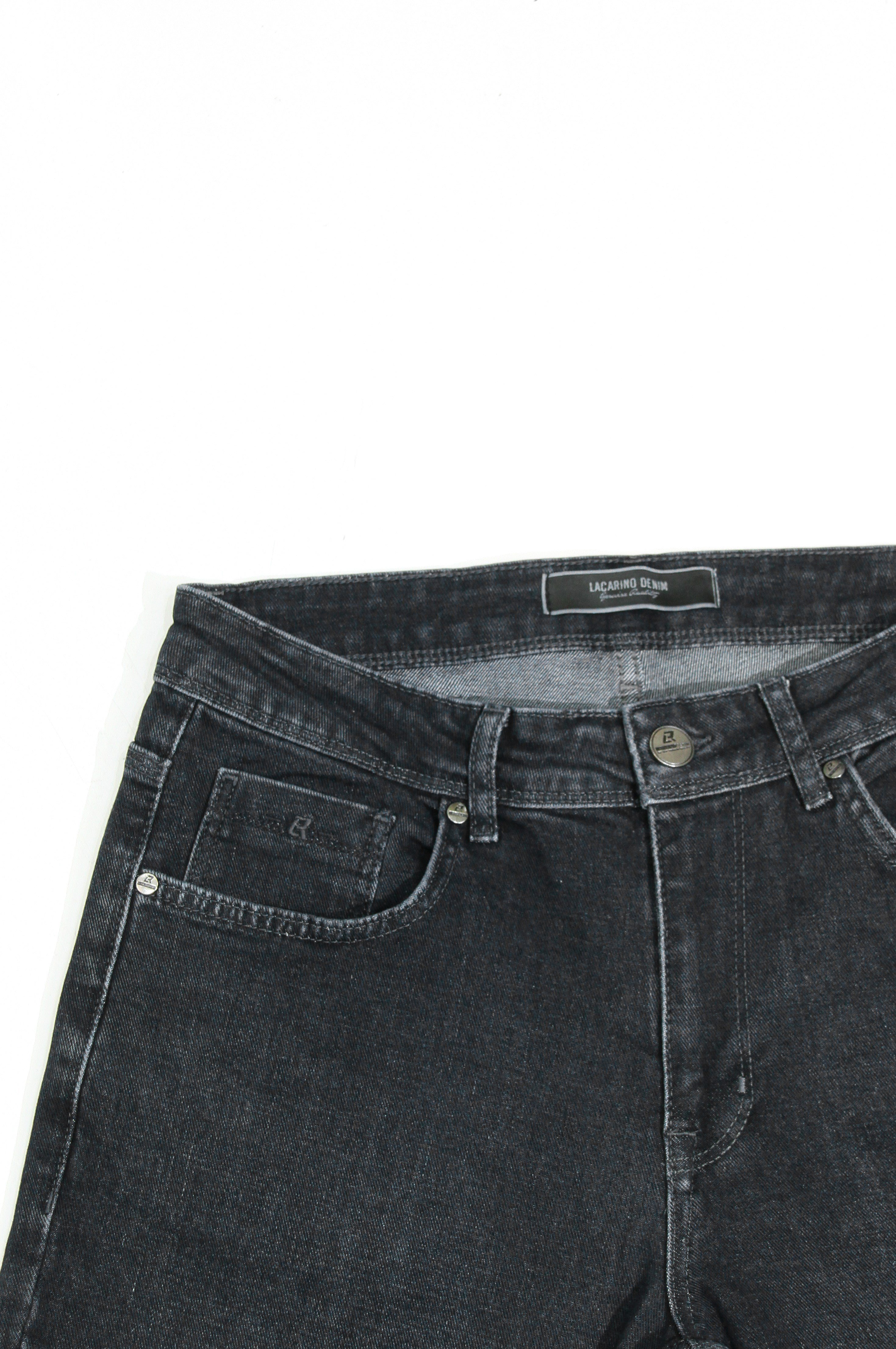 LACARINOYüksek Bel Boru Paça Ebony Black Erkek Jean Pantolon