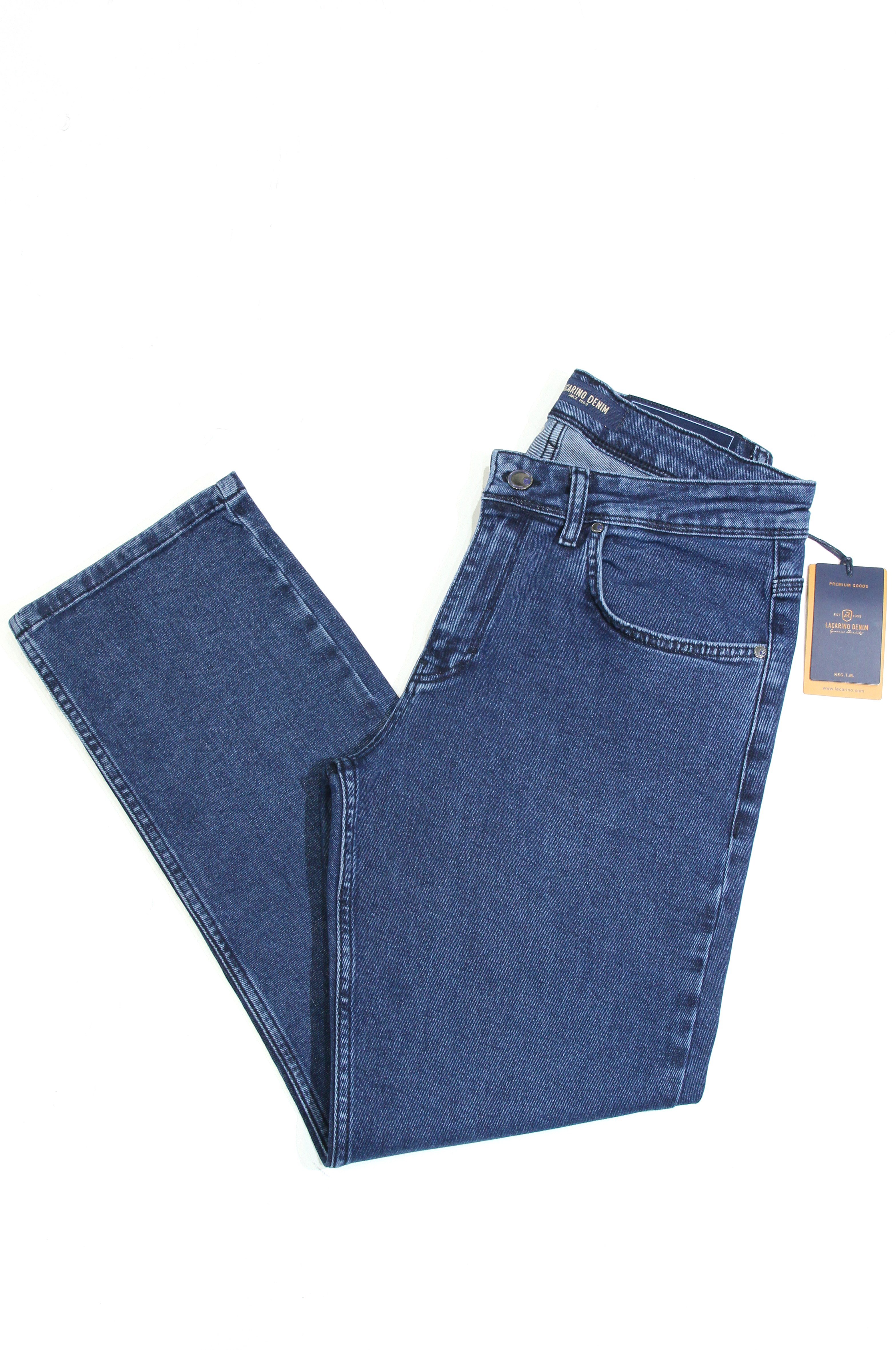 LACARINOYüksek Bel Boru Paça Ocean Blue Erkek Jean Pantolon