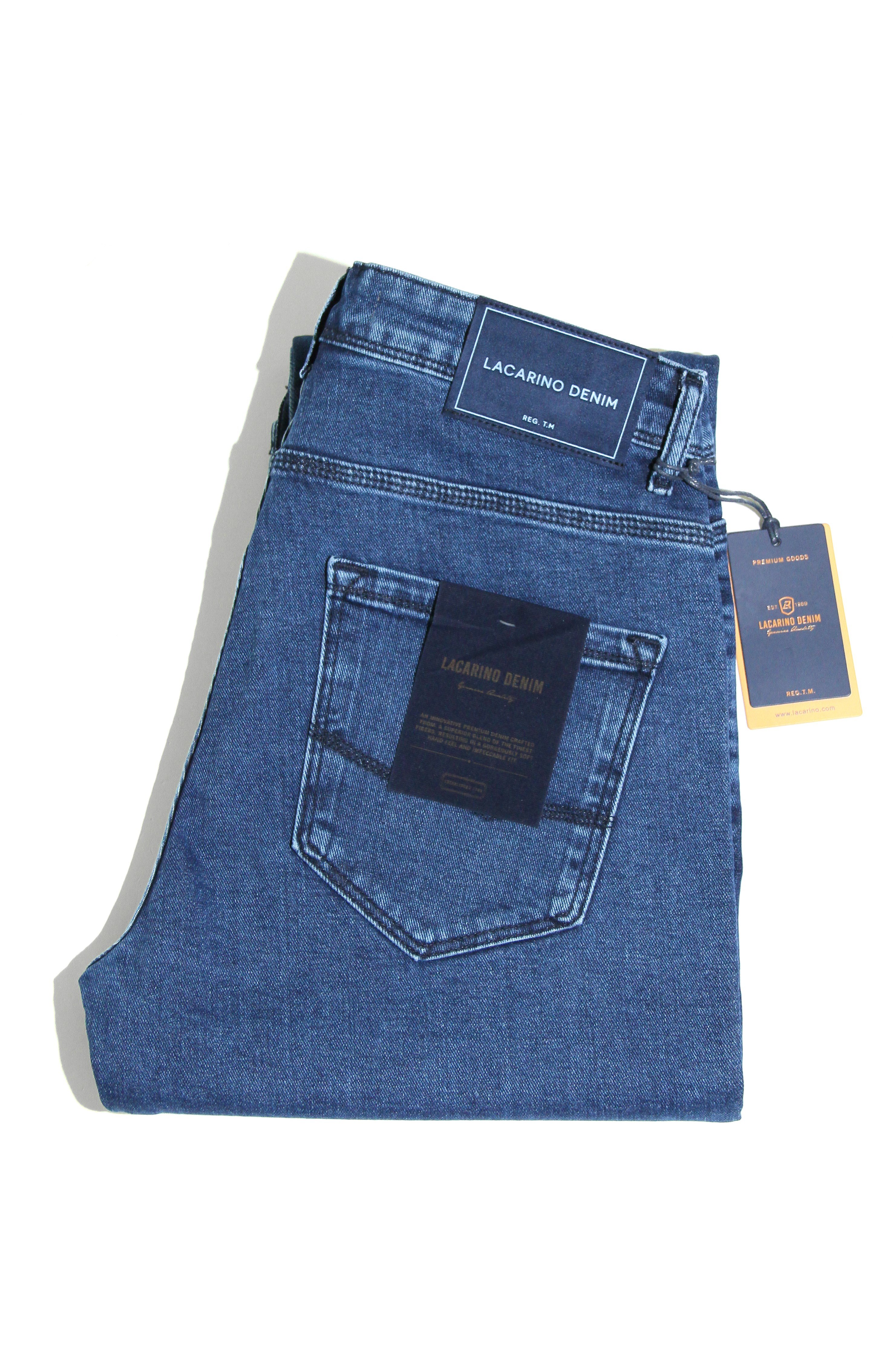 LACARINOYüksek Bel Boru Paça Ocean Blue Erkek Jean Pantolon