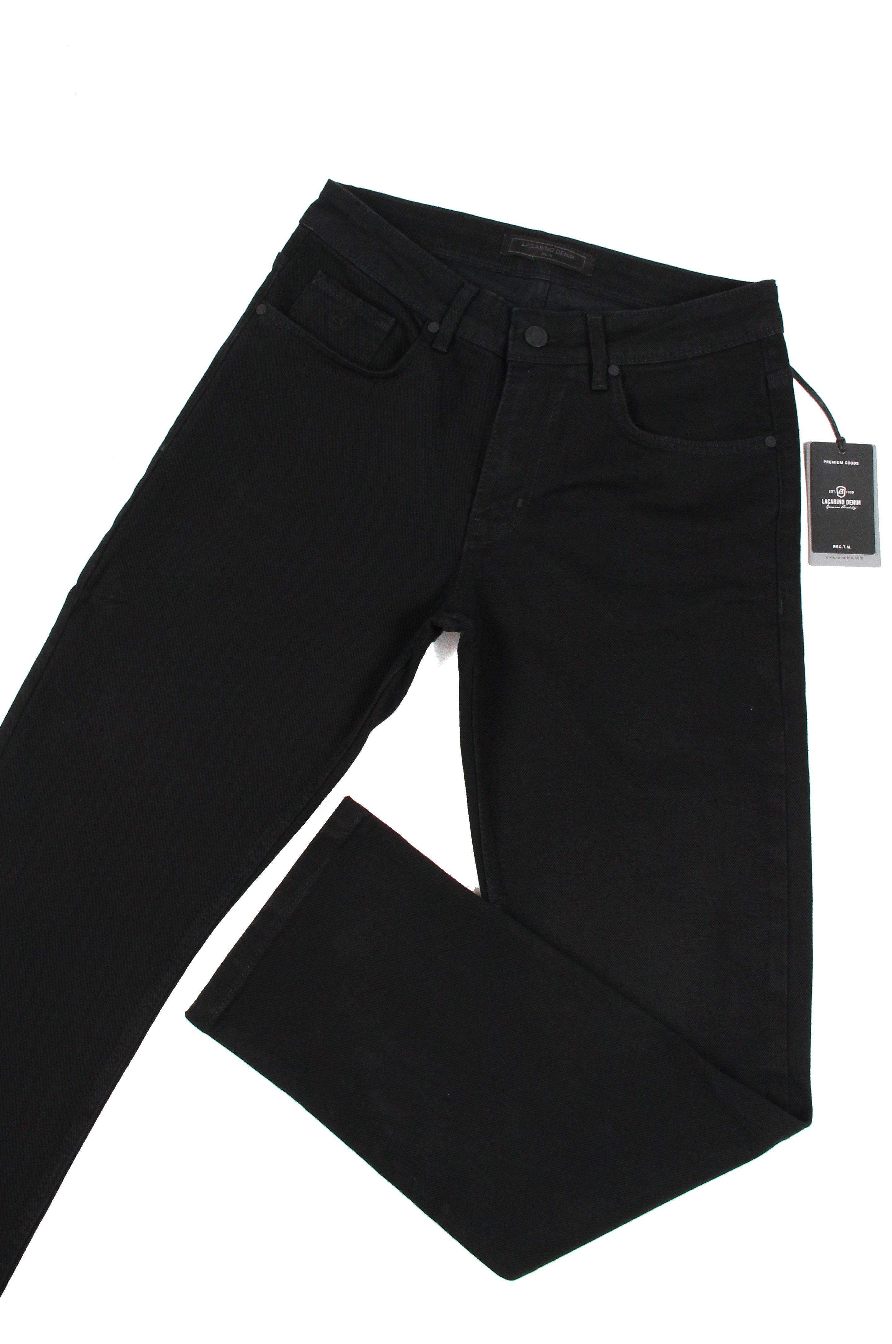LACARINOYüksek Bel Boru ,paça  Ek Beden Black Erkek Jean Pantolon