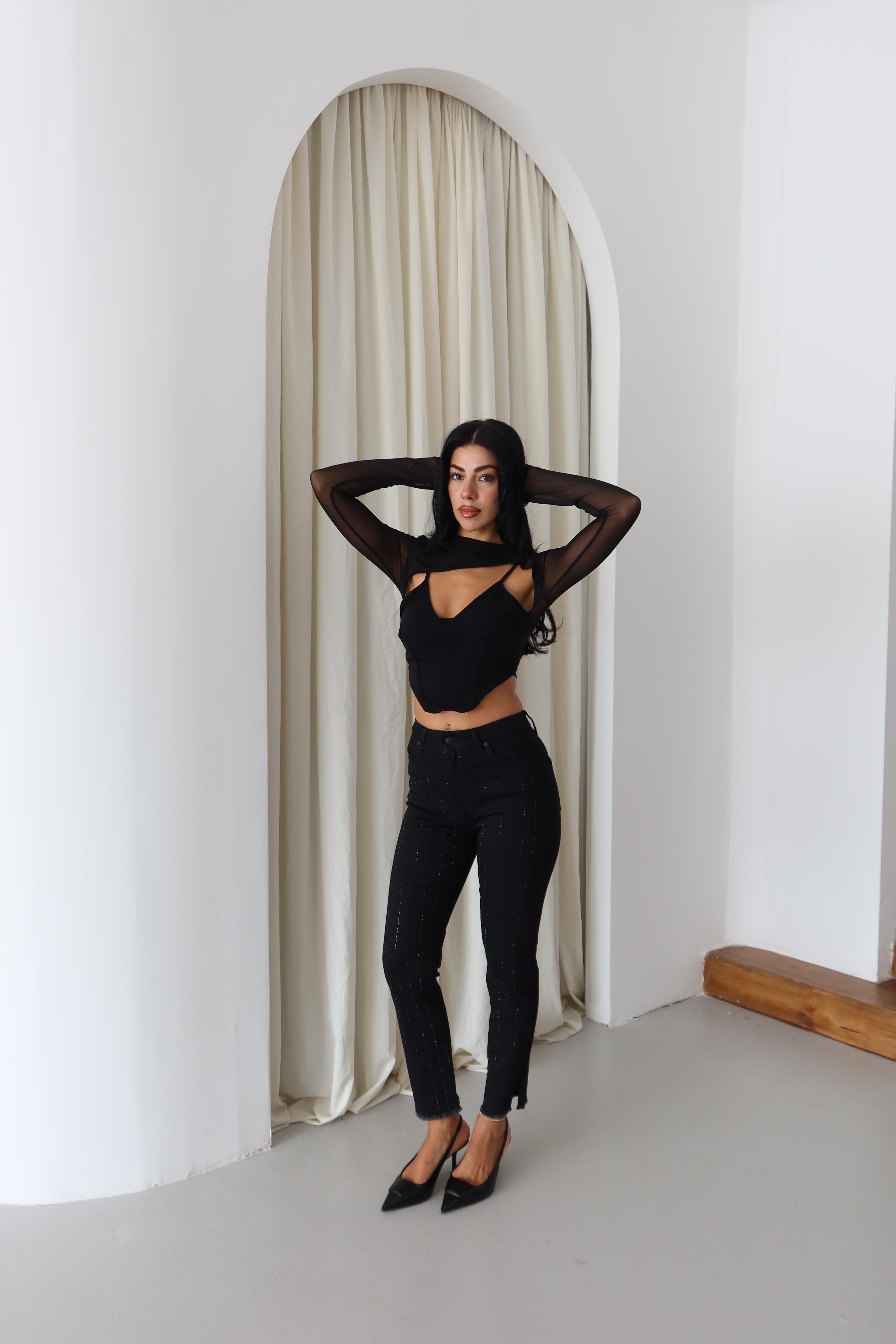 LACARINOBP SIYAH SERIT TASLI  34/42