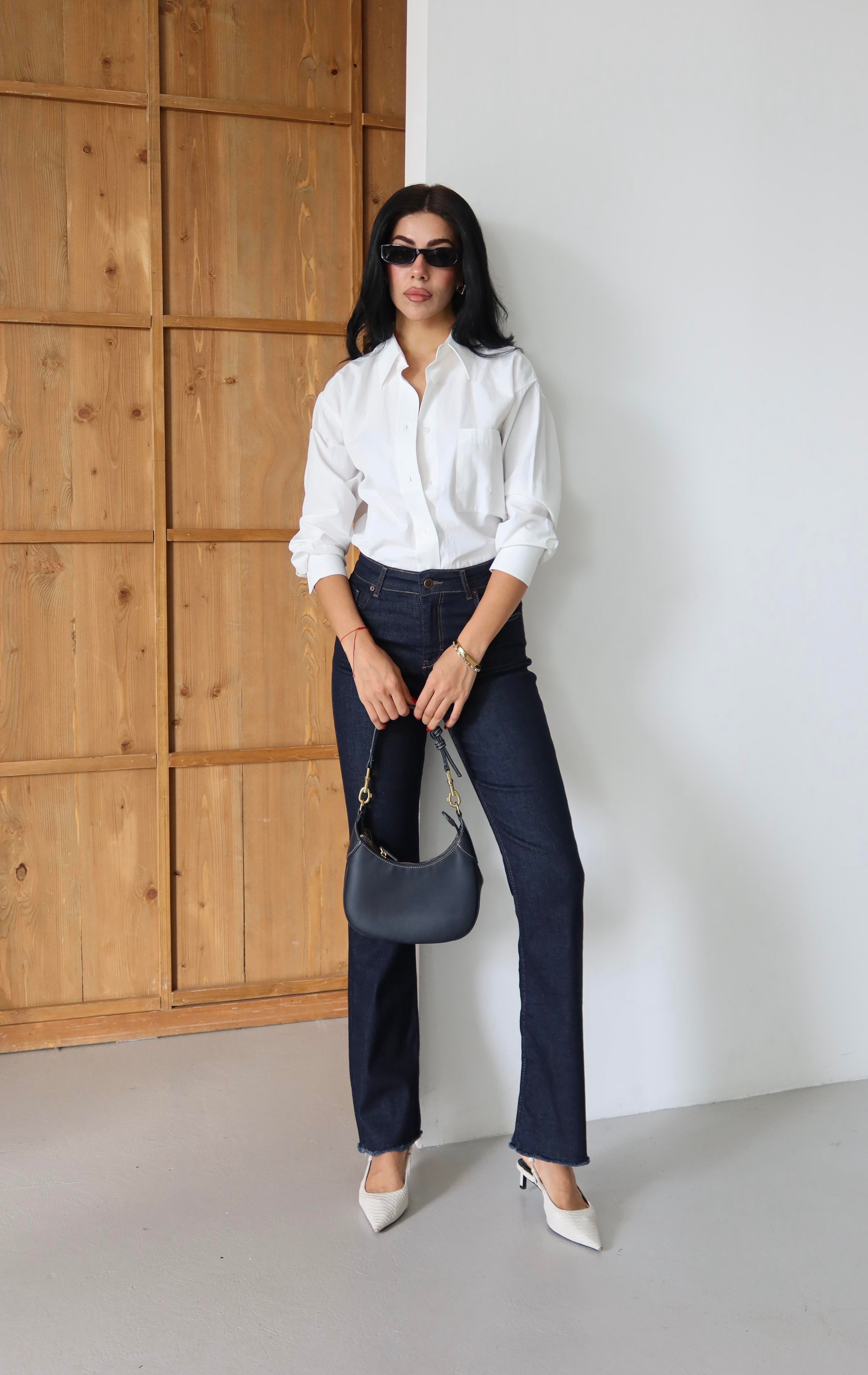 LACARINOYüksek Bel Paça Pis Dikiş Detaylı Ara Beden Rinse Jean Pantolon