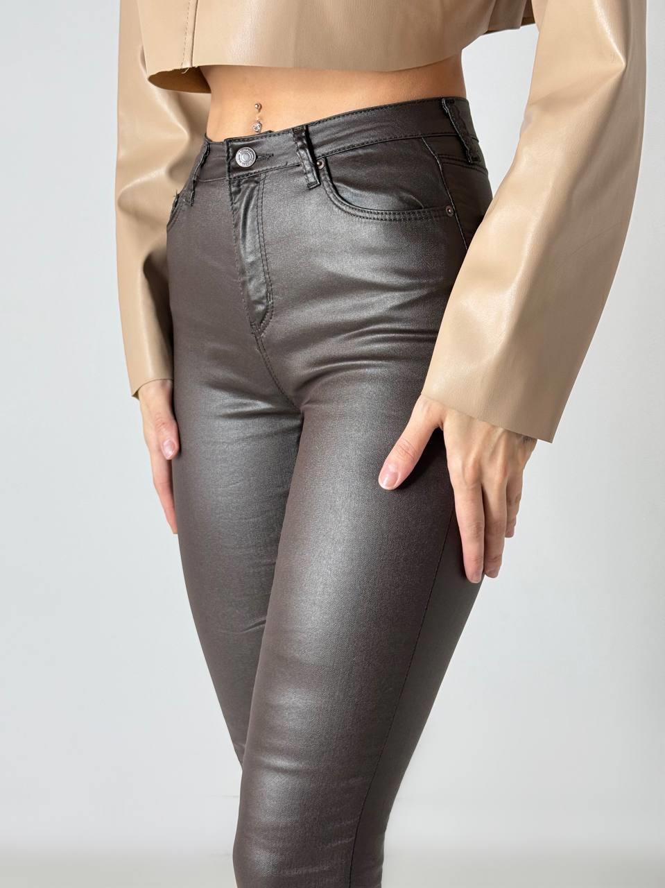 LACARINOBayan Dar Paça Yüksek Bel Kahve Jean Pantolon