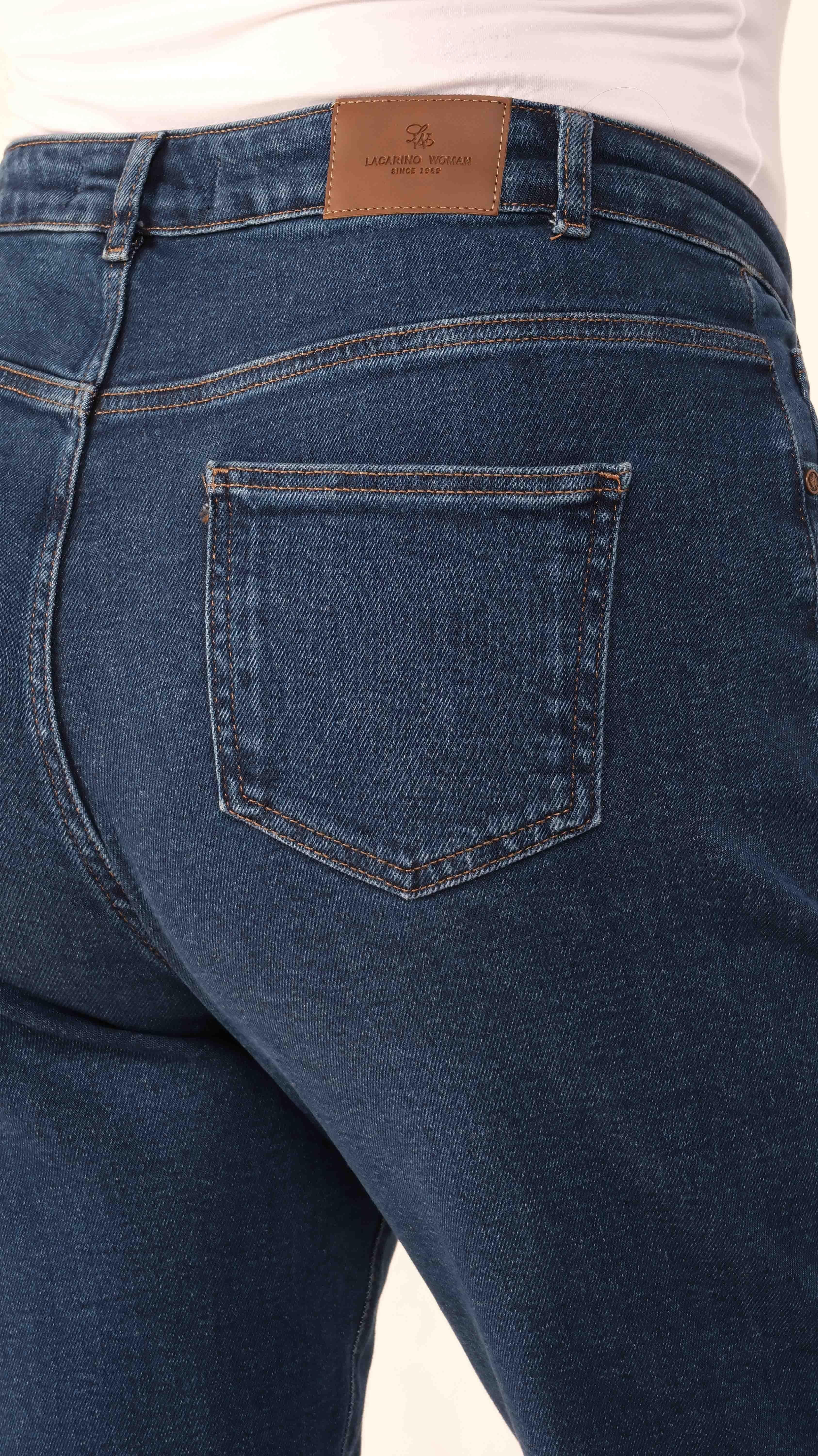 LACARINOYüksek Bel Dar Paça Battal Kesim Dark Blue Jean Pantolon